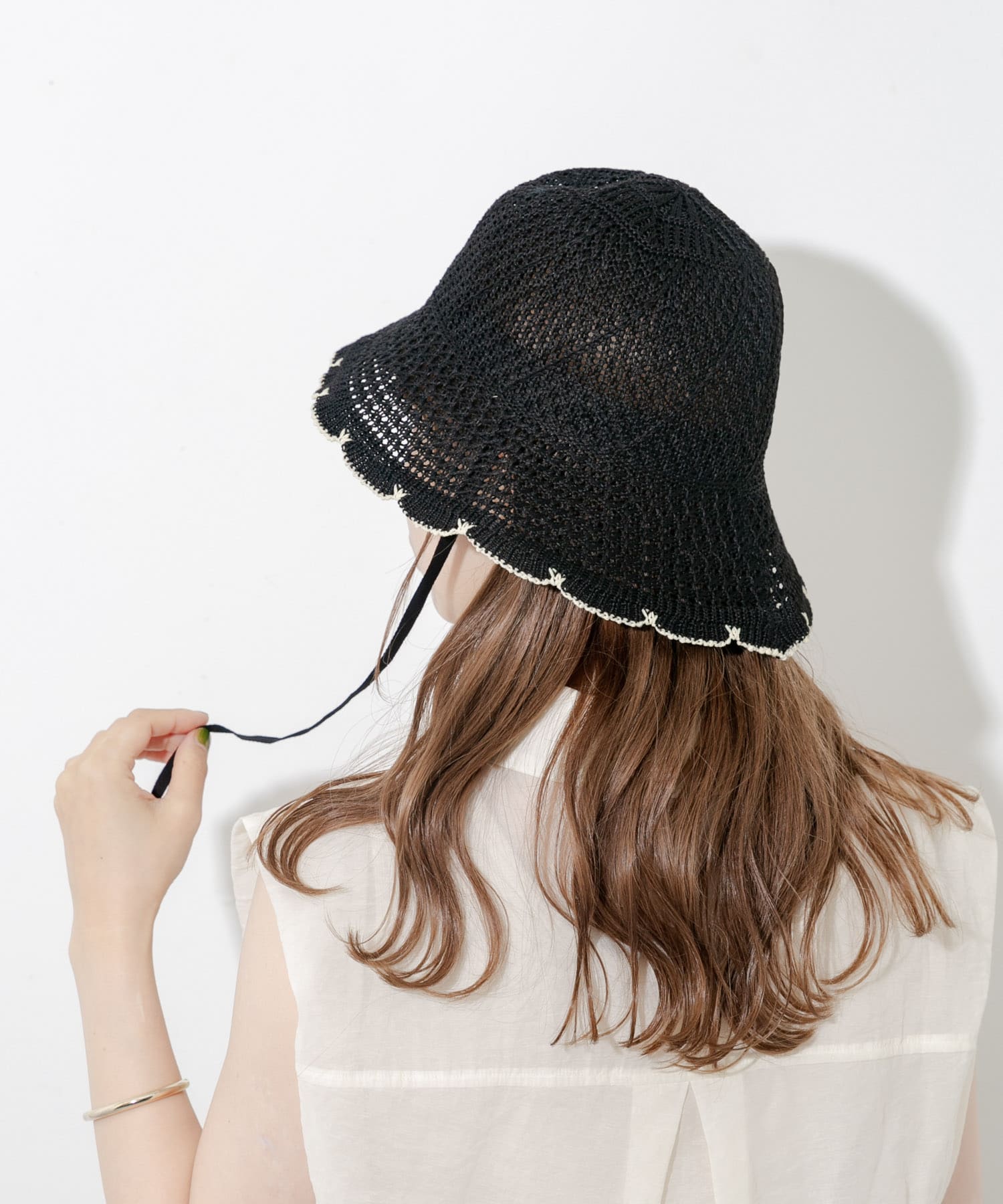 スカラップチューリップハット BLK -