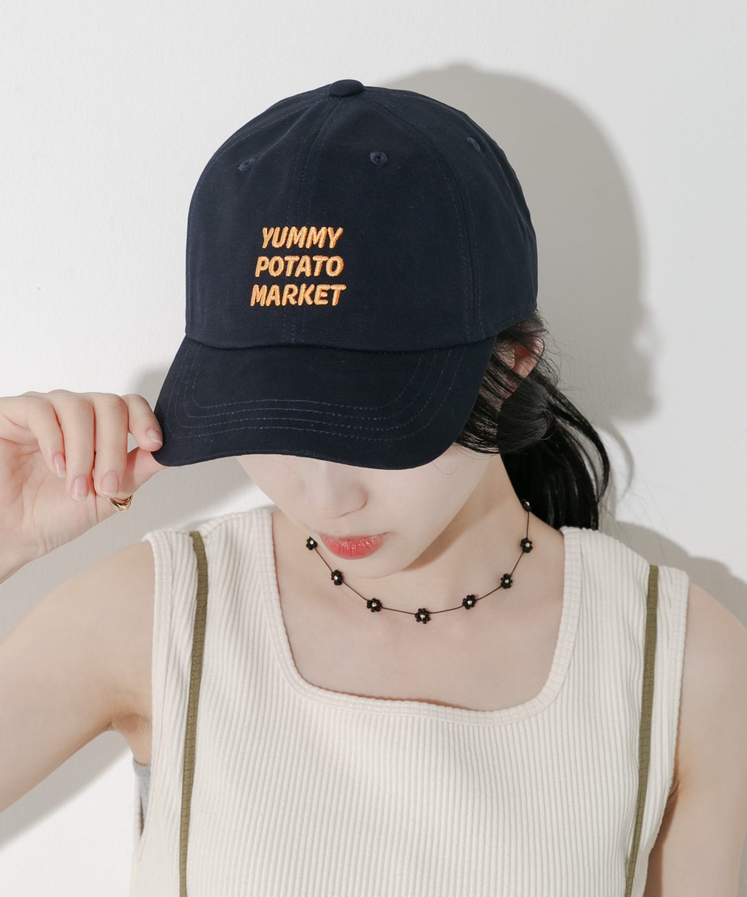 レタリングロゴキャップ NVY -