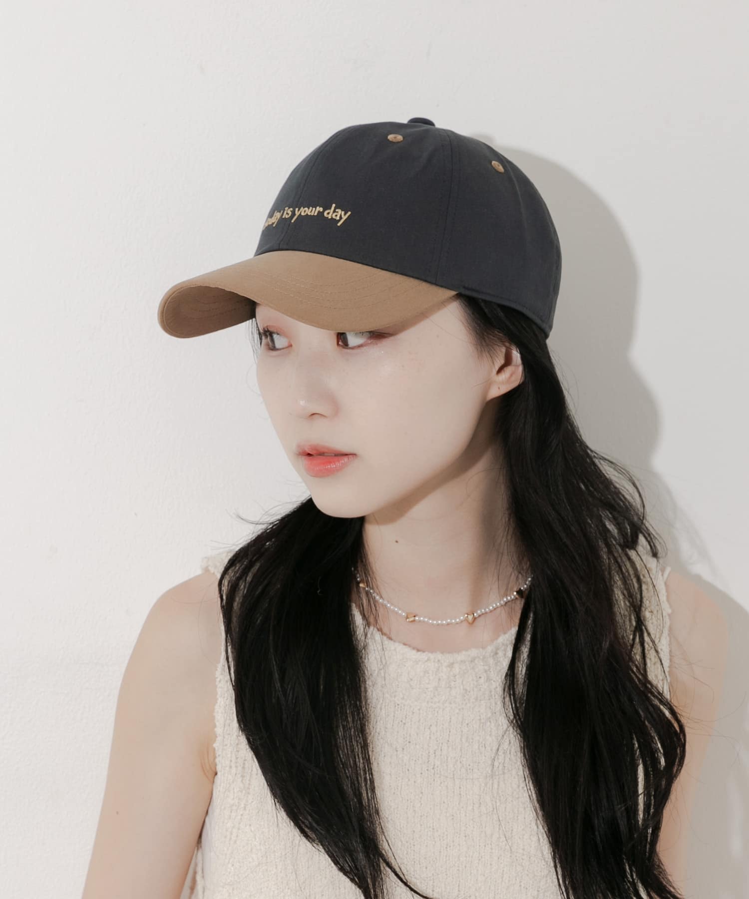 バイカラーコットンキャップ CGR/BRN -