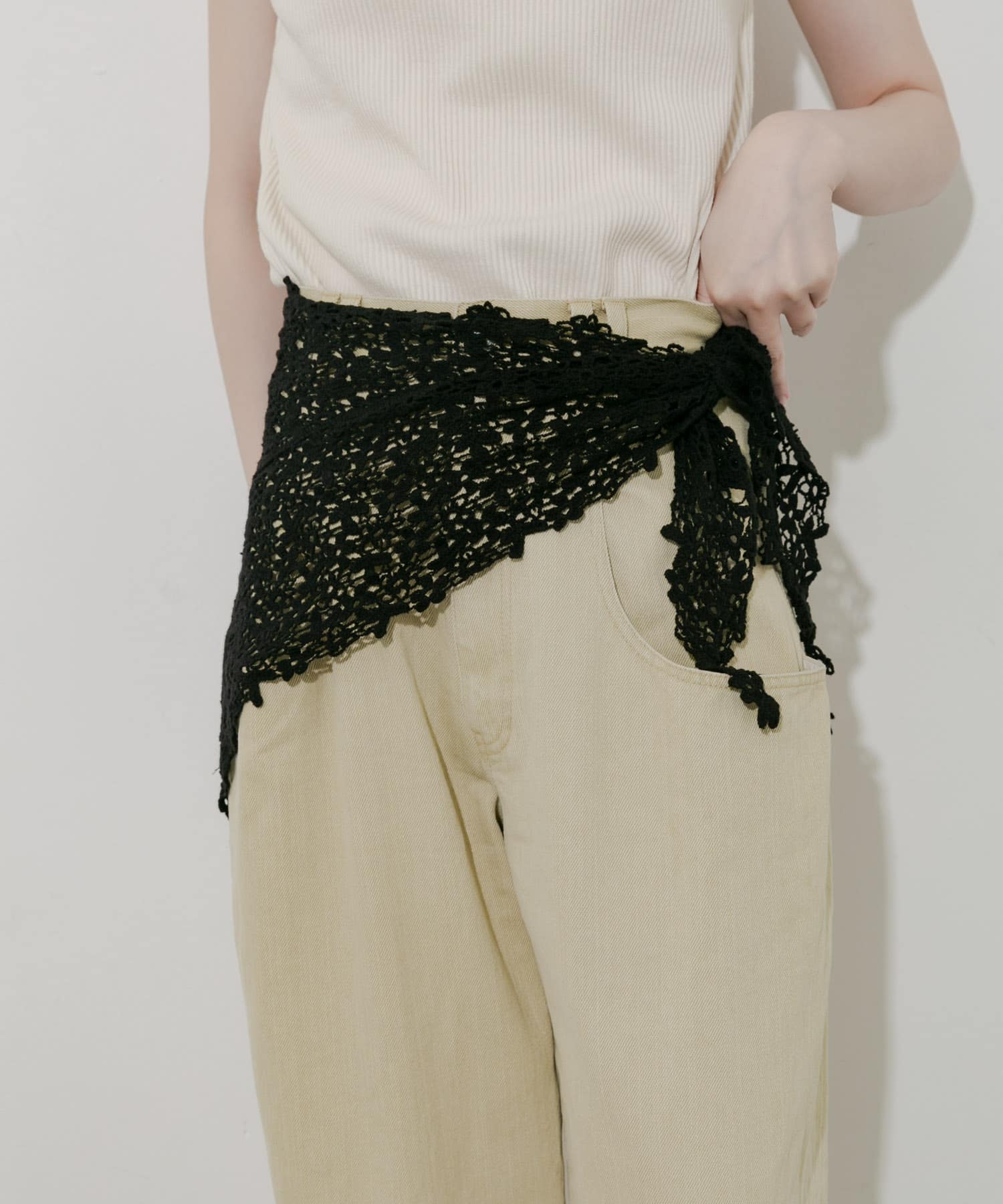 クロシェスカーフ BLK -