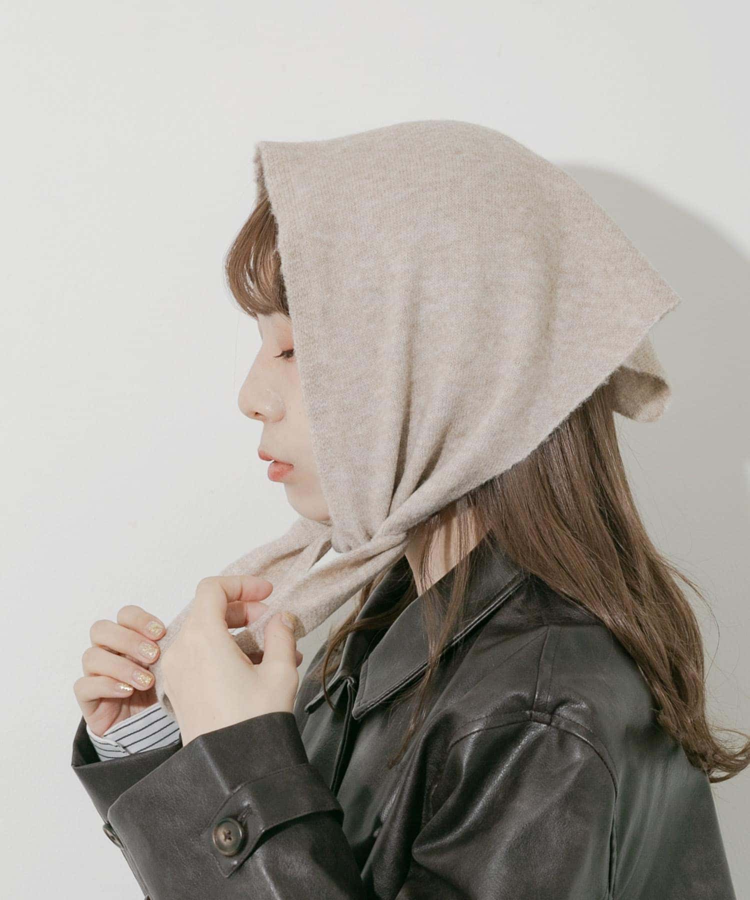 ニットスカーフ BEG -