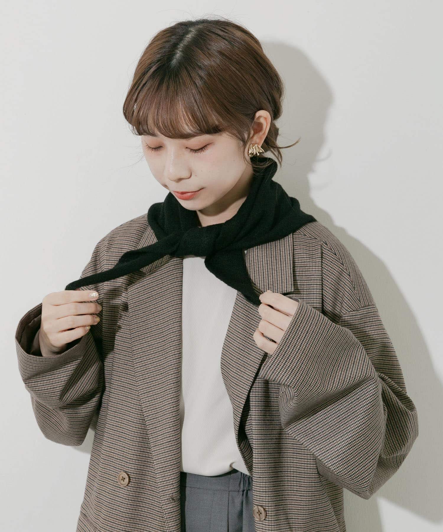 ニットスカーフ BLK -