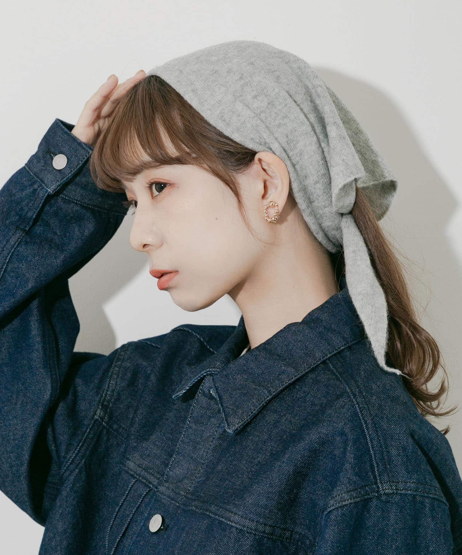 ニットスカーフ GRY -