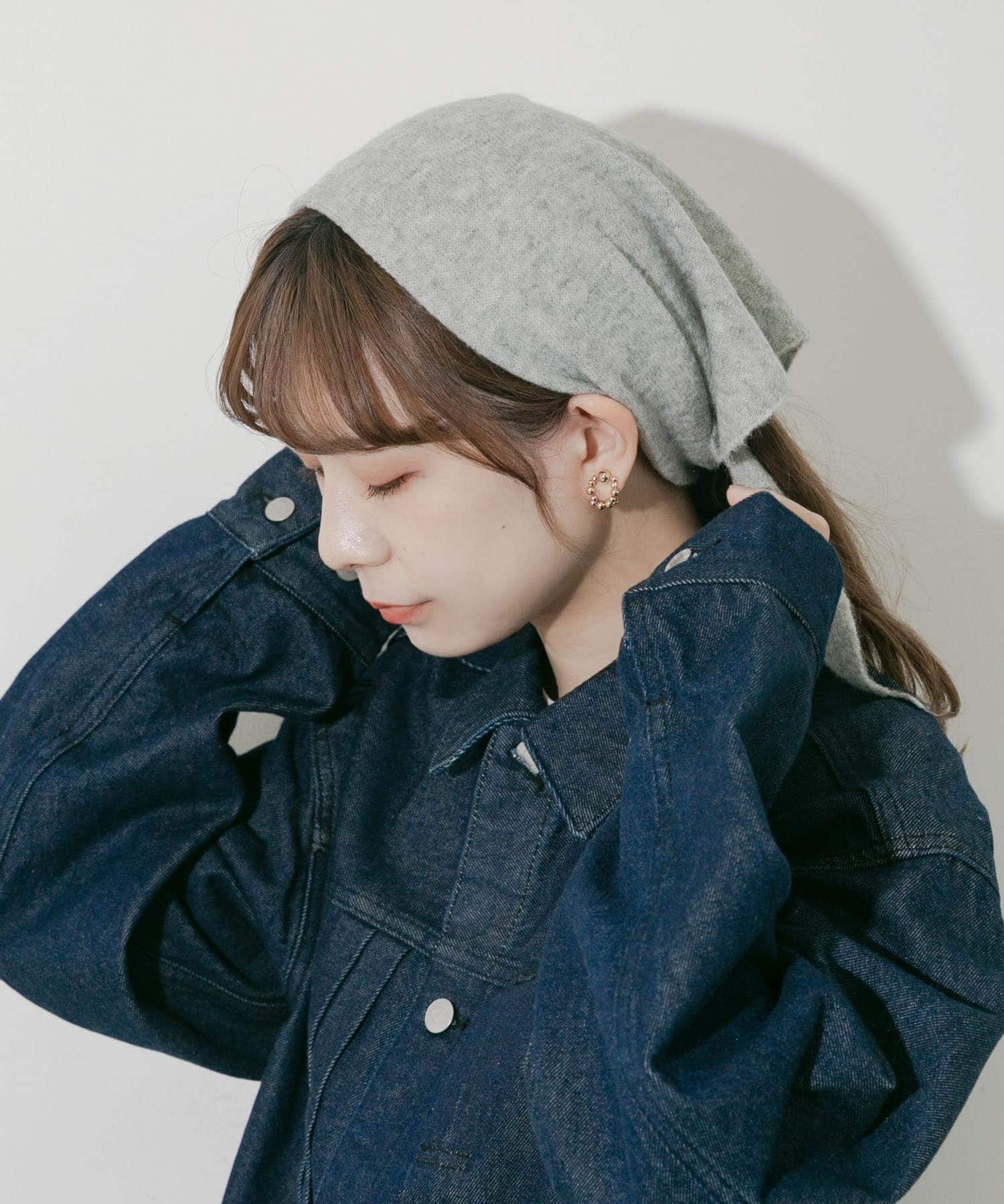 ニットスカーフ GRY -