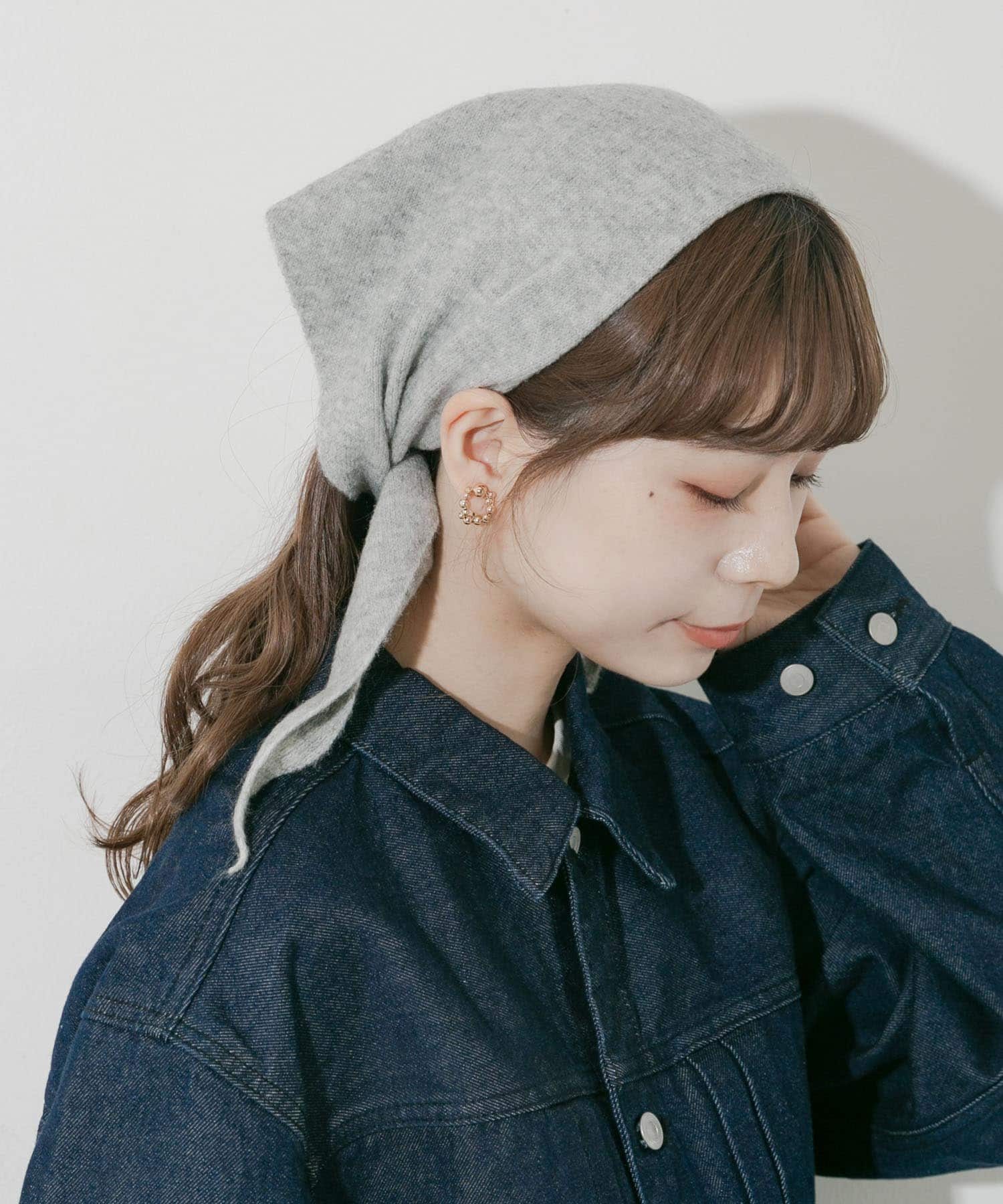 ニットスカーフ GRY -