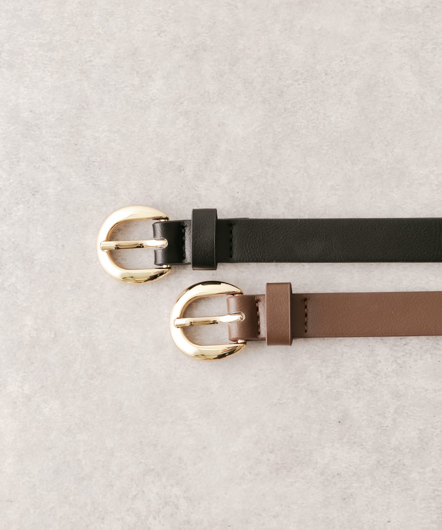 ハーフラウンドバックルベルト BRN -