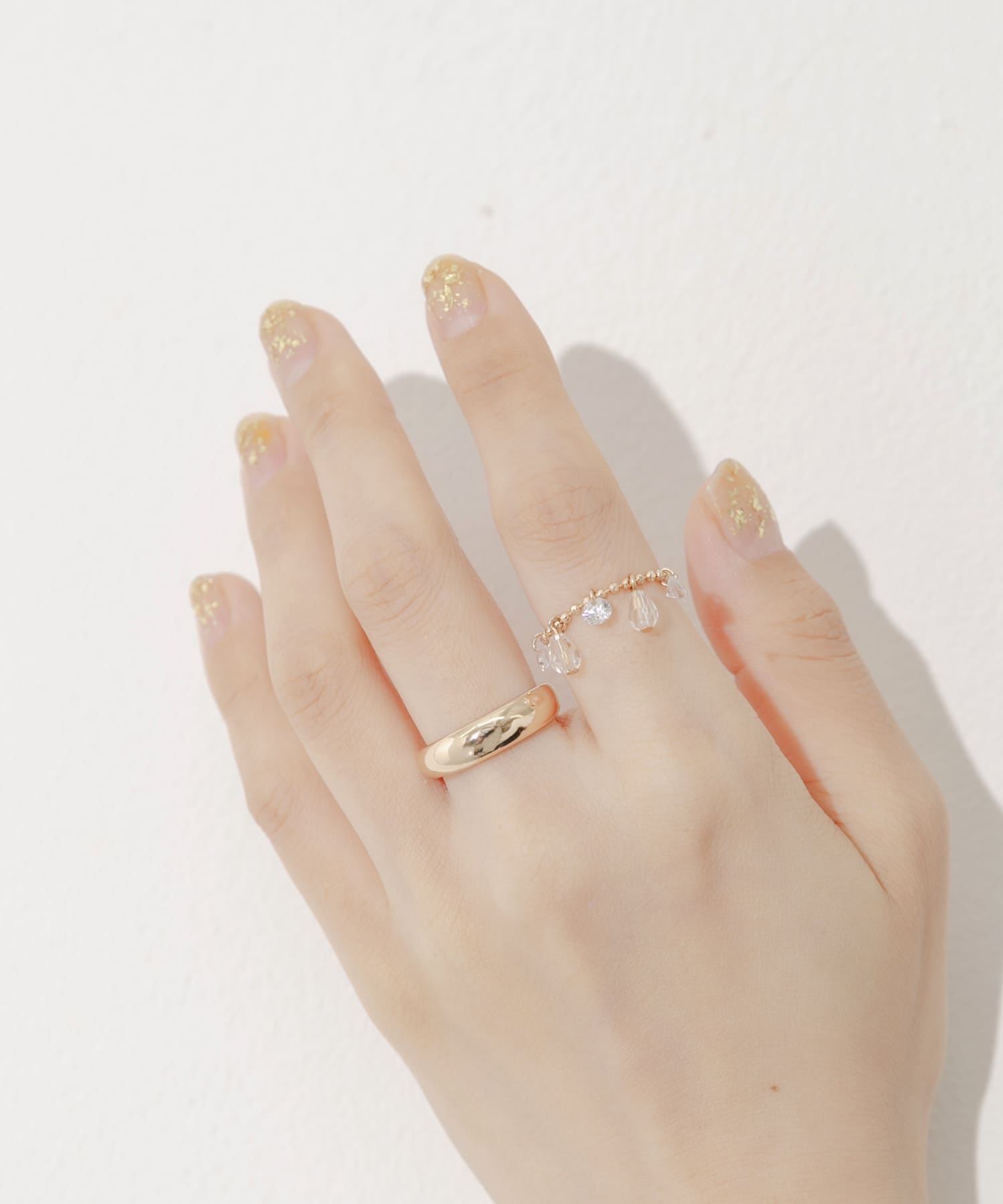 ビジューチェーン2セットリング GD/CL 12