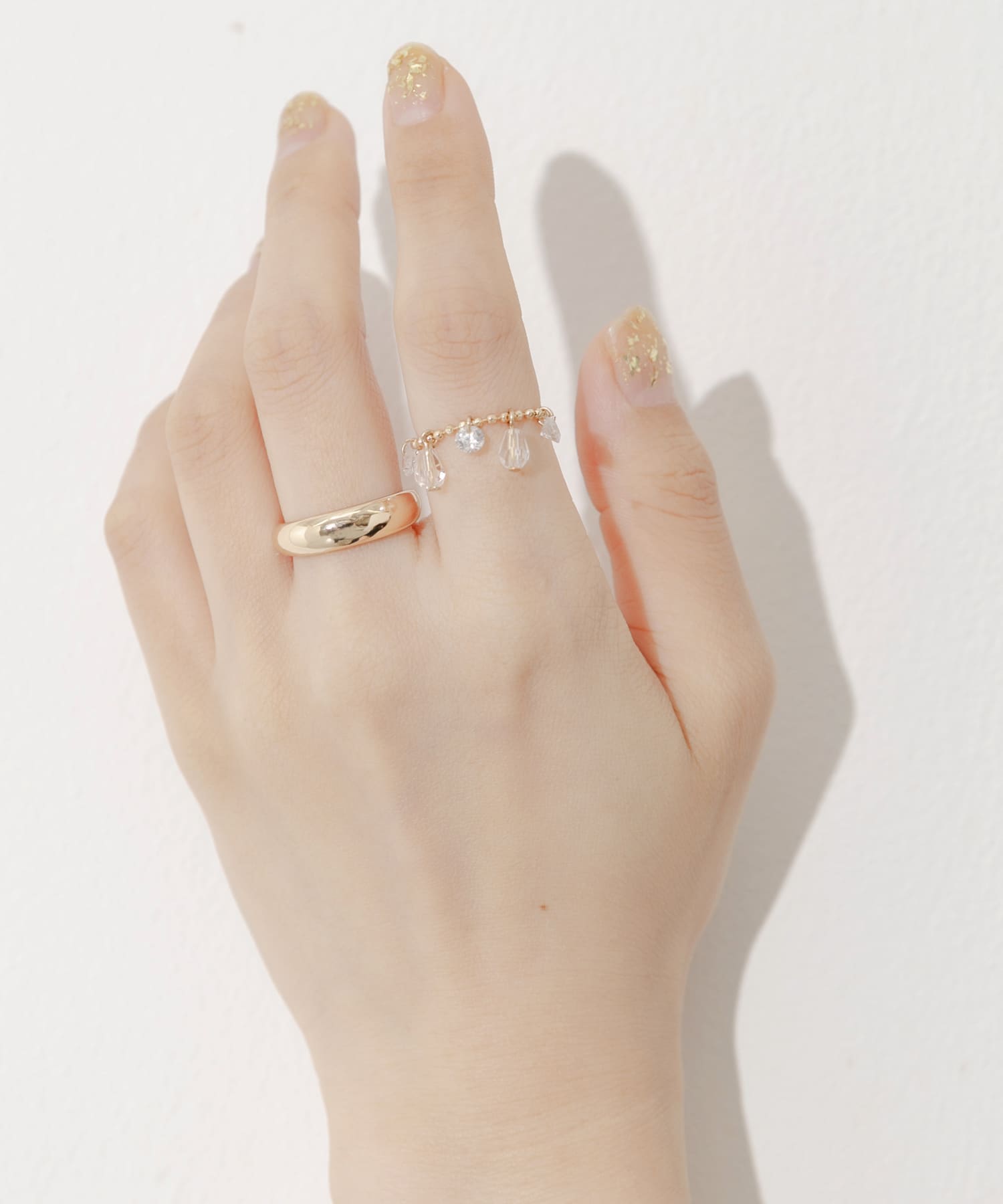 ビジューチェーン2セットリング GD/CL 12