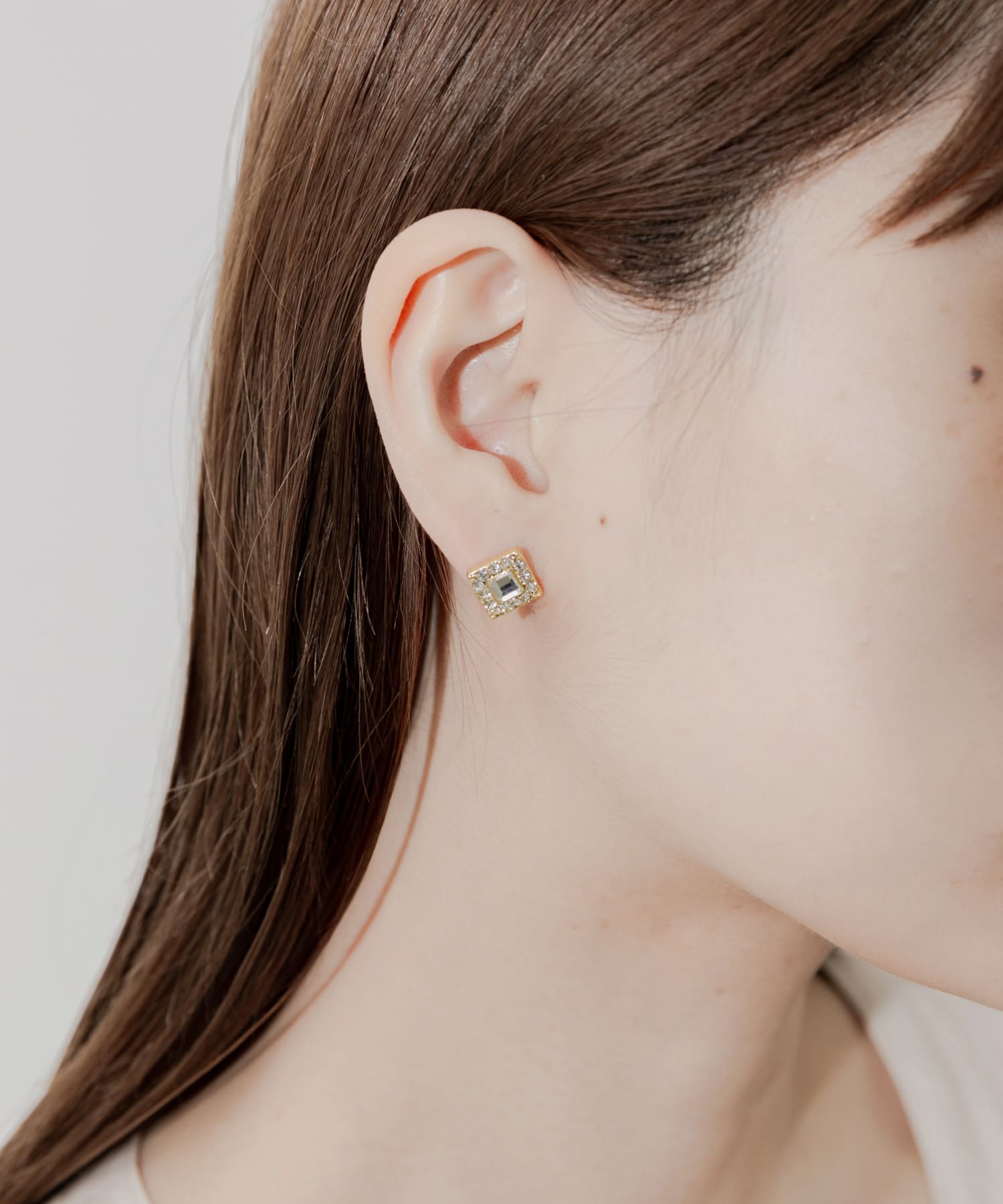 ビジュースクエアピアス GD/CL -