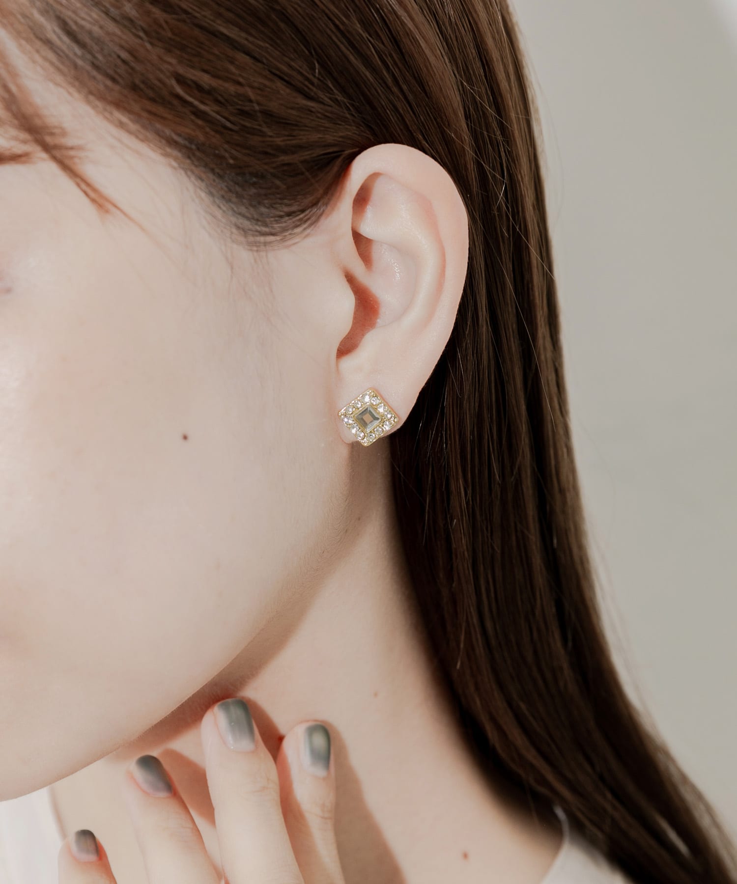 ビジュースクエアピアス GD/CL -