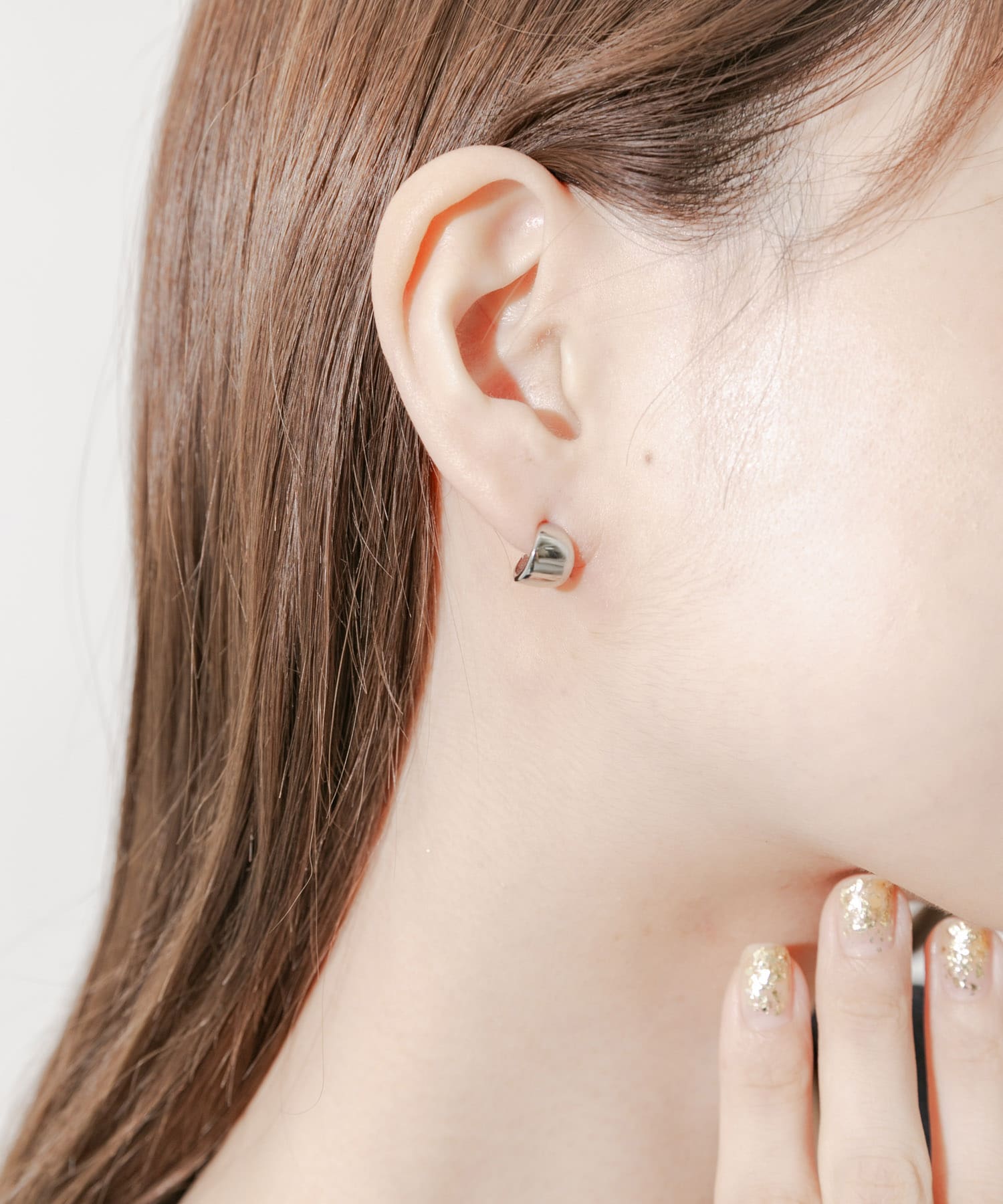 ステンレスミニワイドフープピアス SLV -