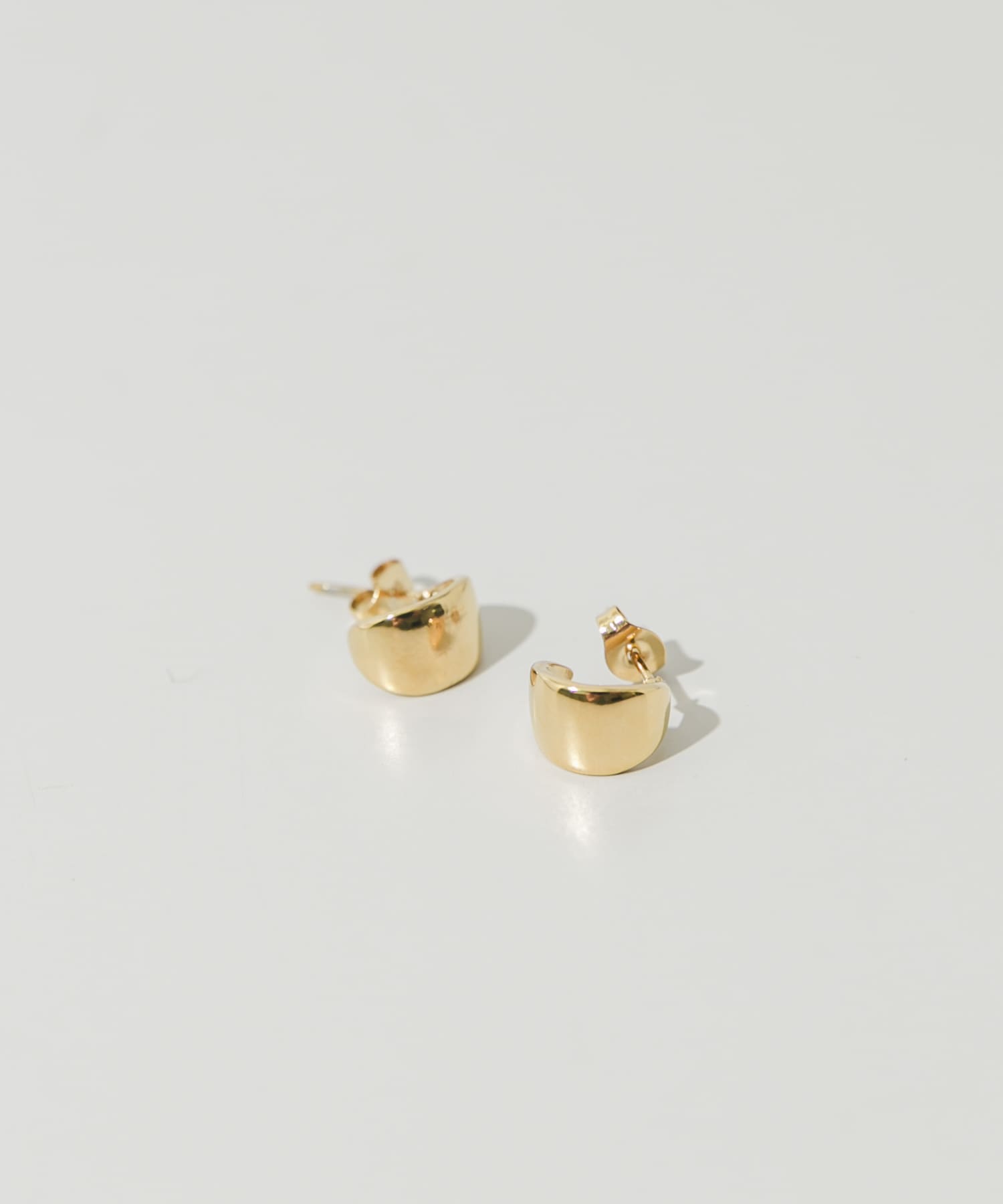 ステンレスミニワイドフープピアス GLD -