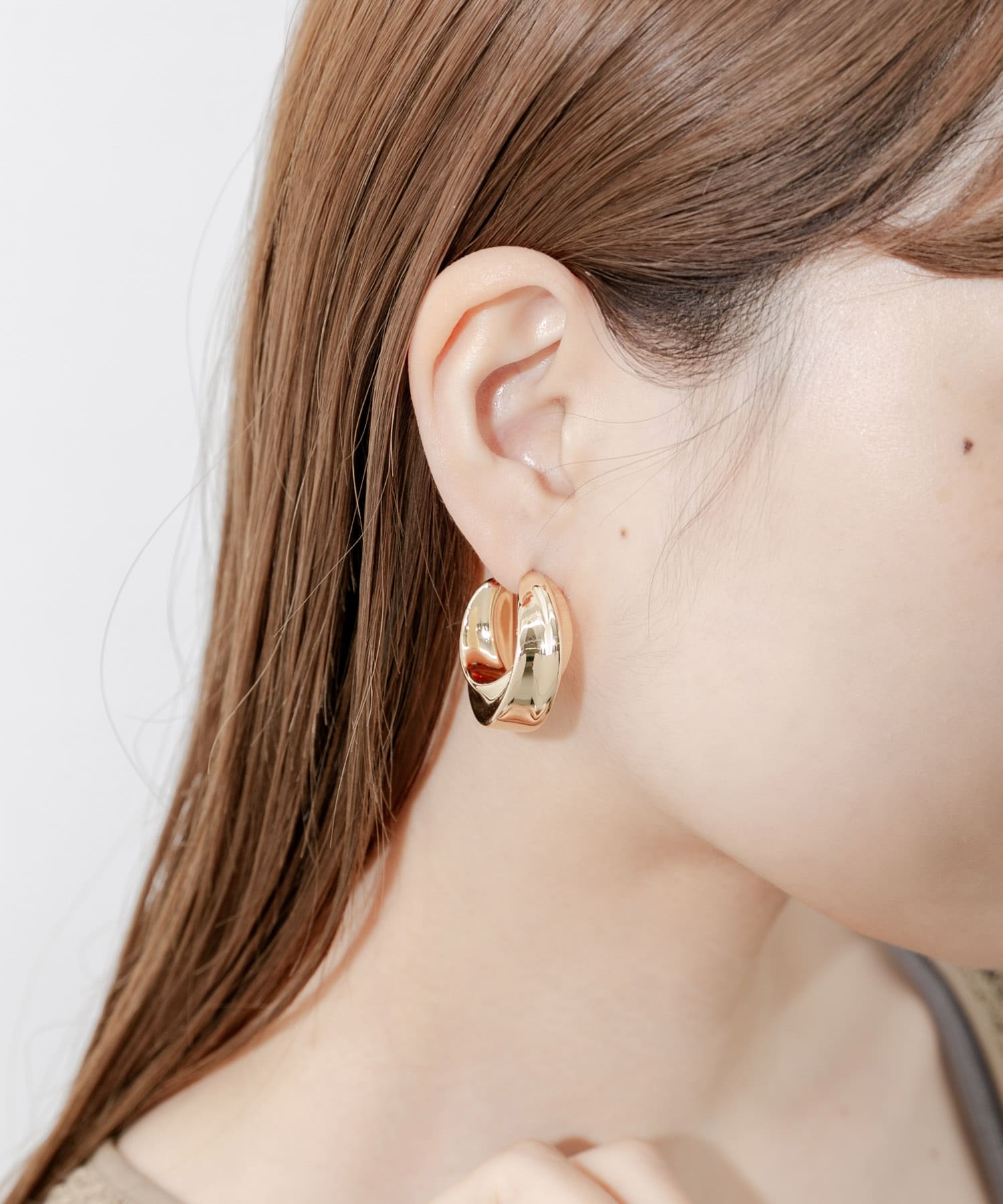 ソリッドフープピアス GLD -