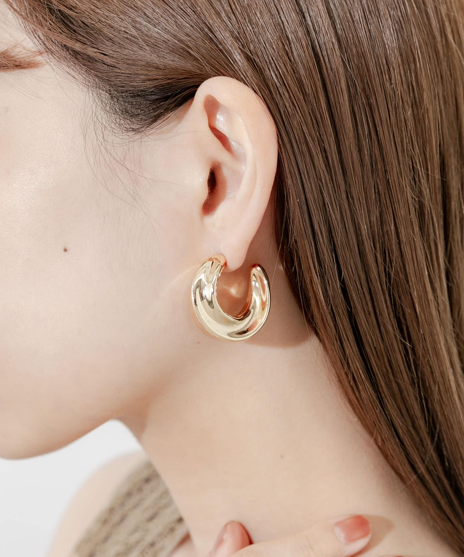 ソリッドフープピアス GLD -