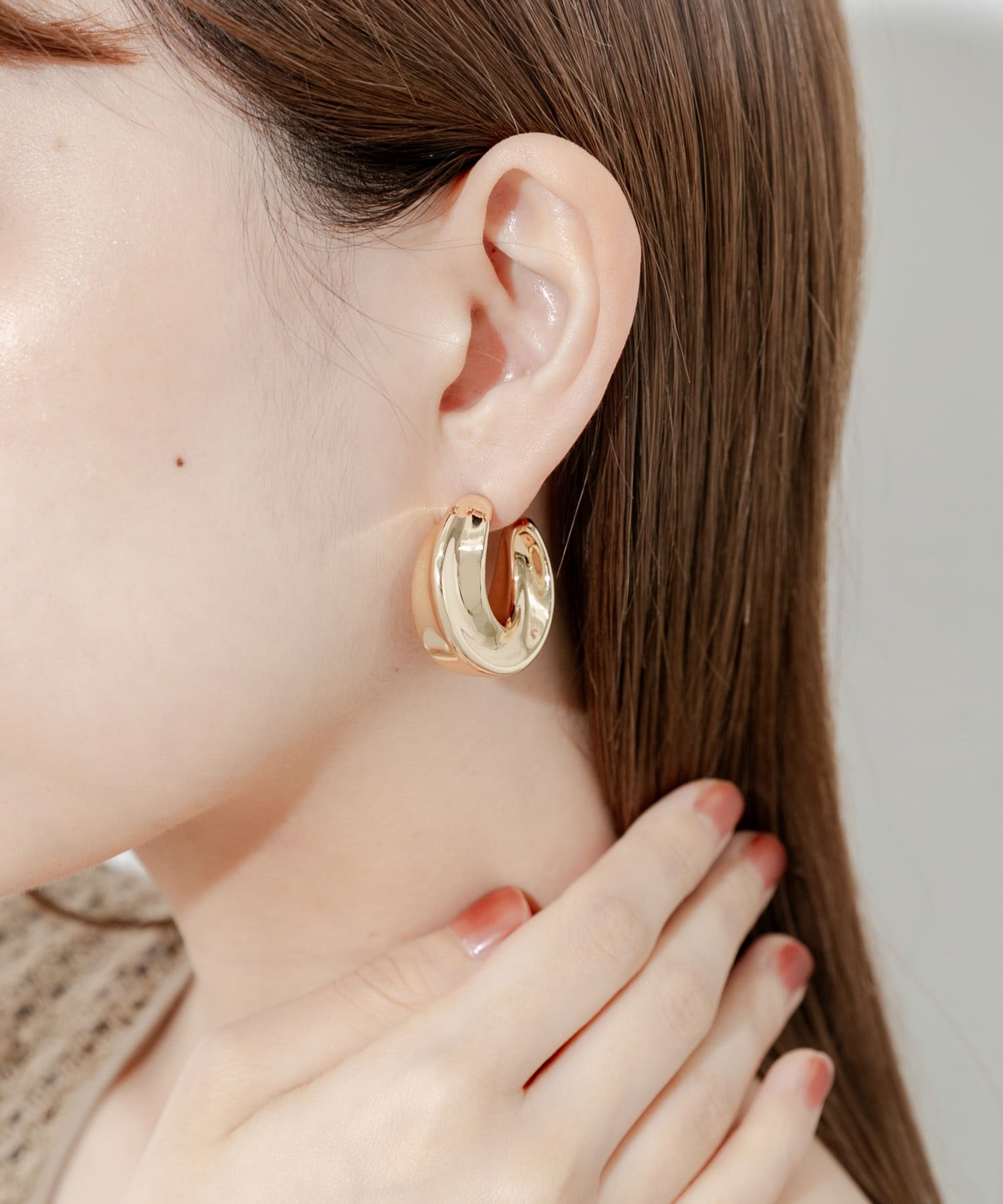 ソリッドフープピアス GLD -