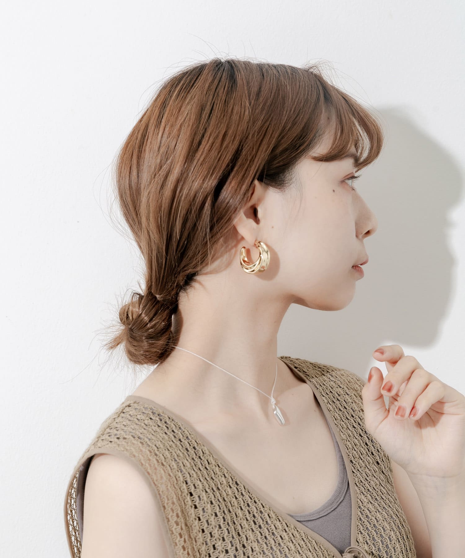 ソリッドフープピアス GLD -