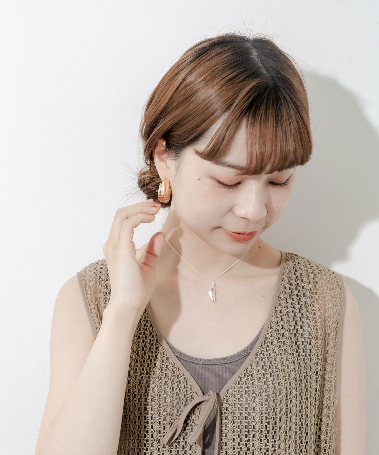 ソリッドフープピアス GLD -