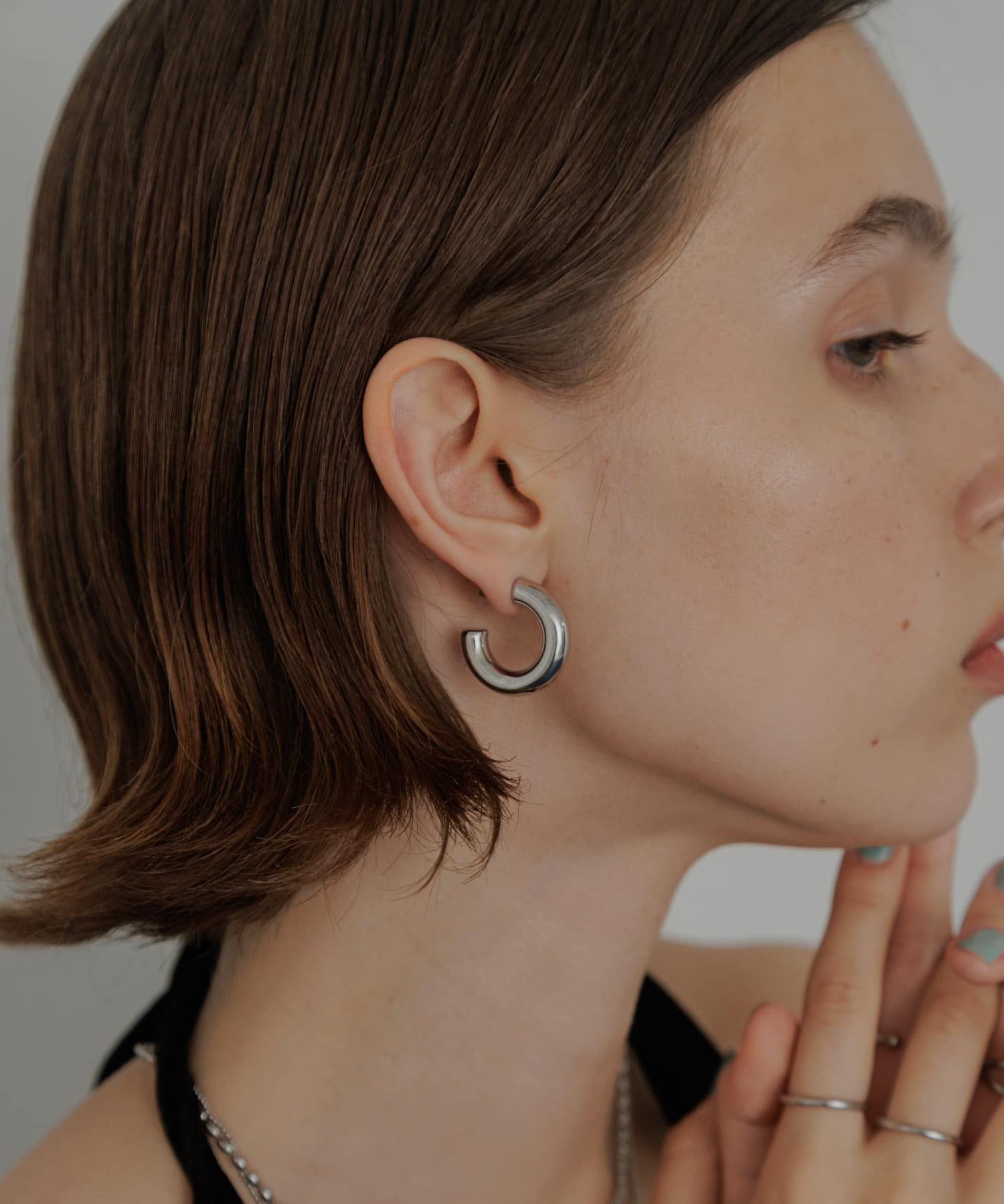 ステンレスワイドフープピアス