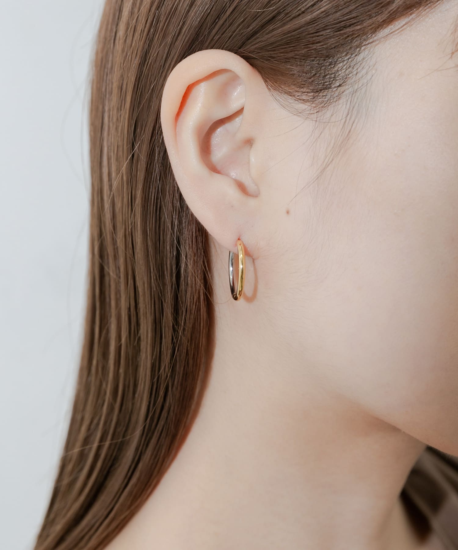 ステンレスコンビメッキフープピアス GD/SV -
