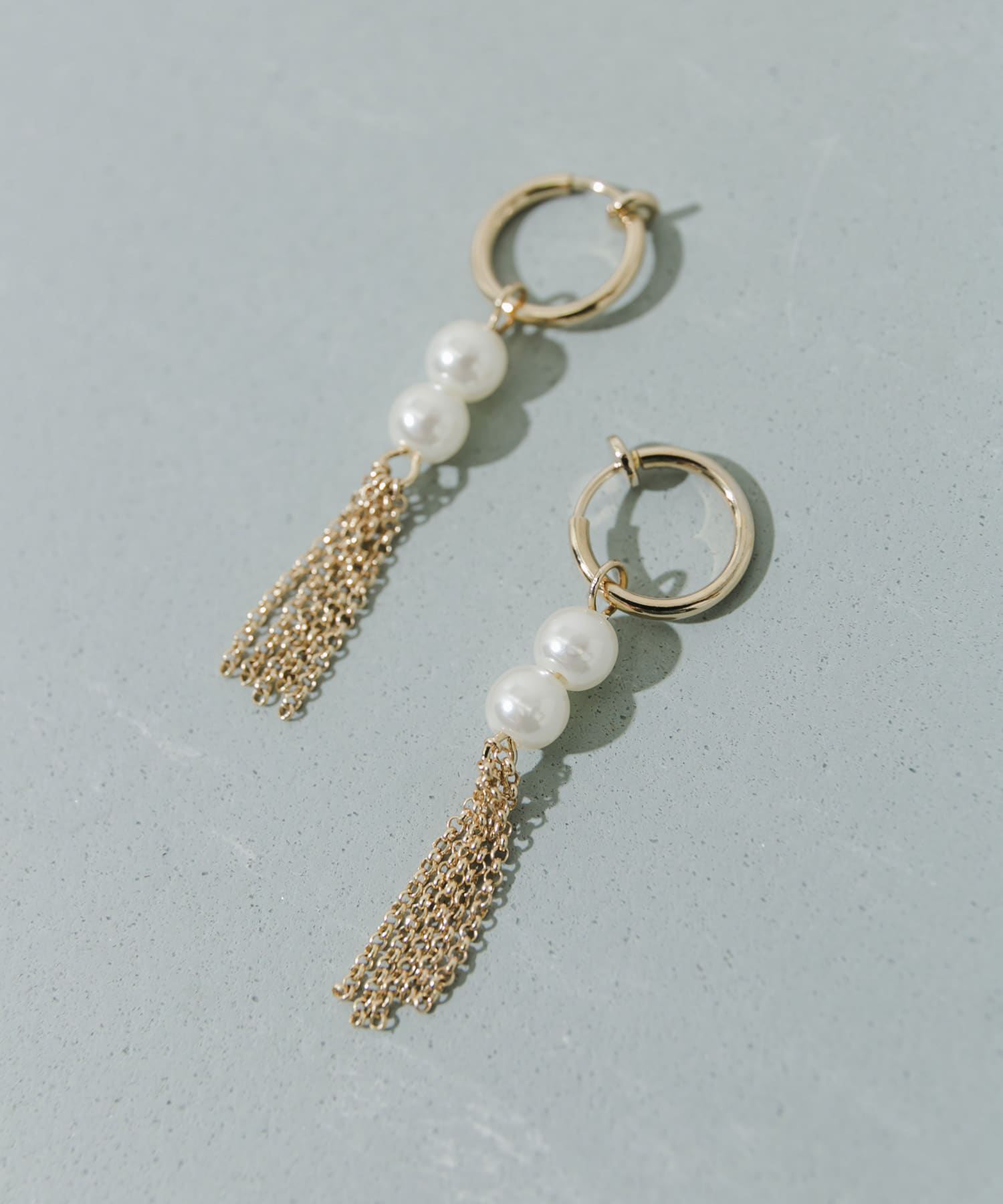 パールシャワーチェーンイヤリング GD/WH -