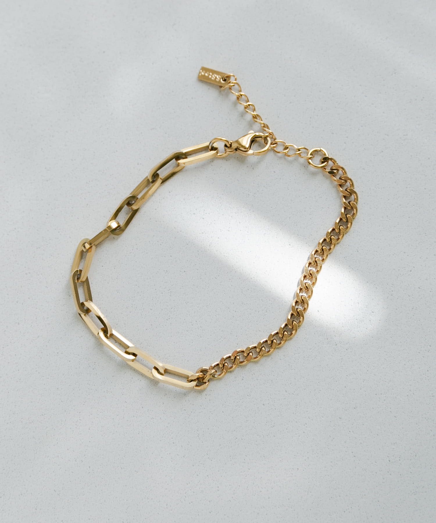 ステンレスコンビチェーンブレスレット