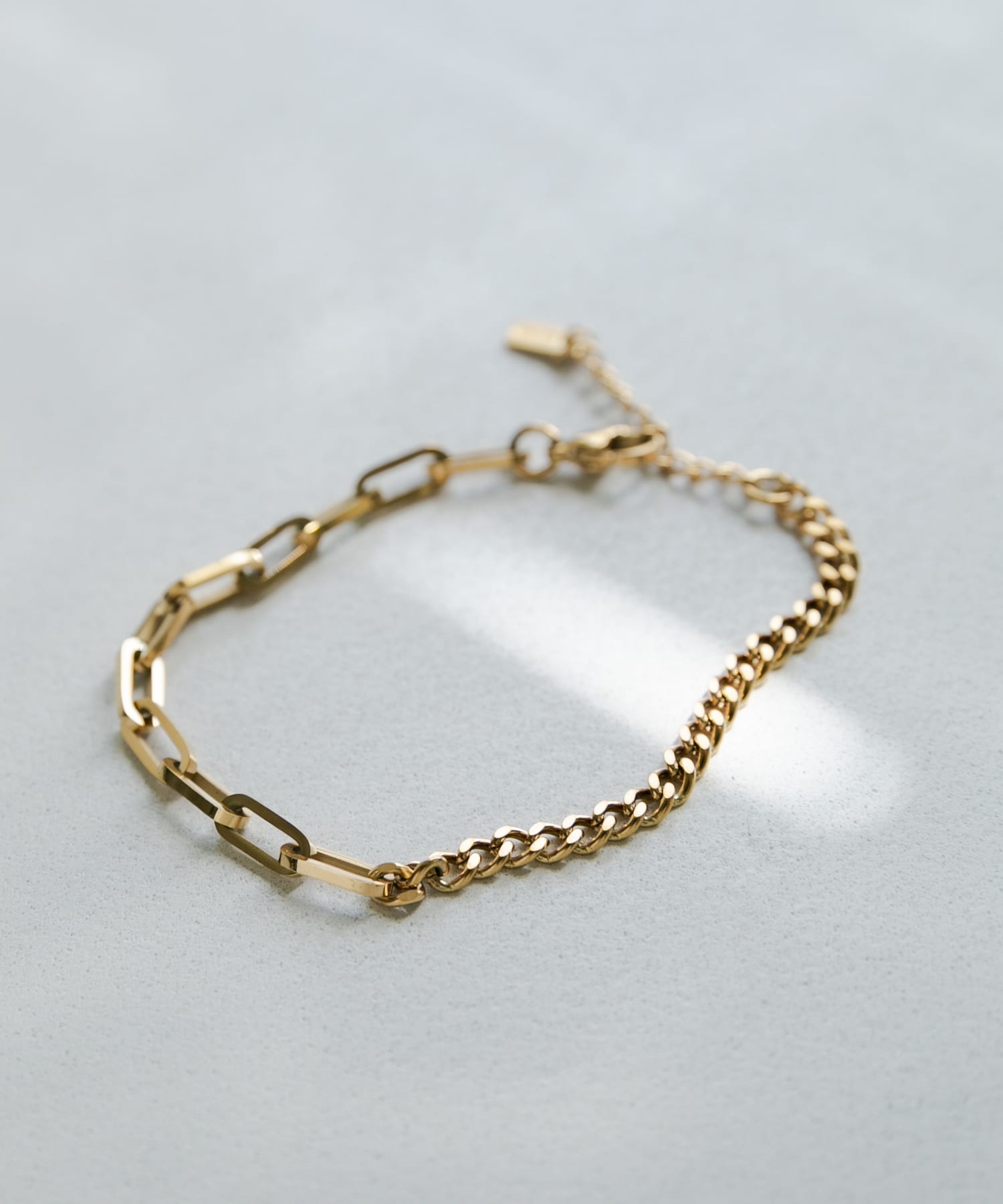 ステンレスコンビチェーンブレスレット GLD -