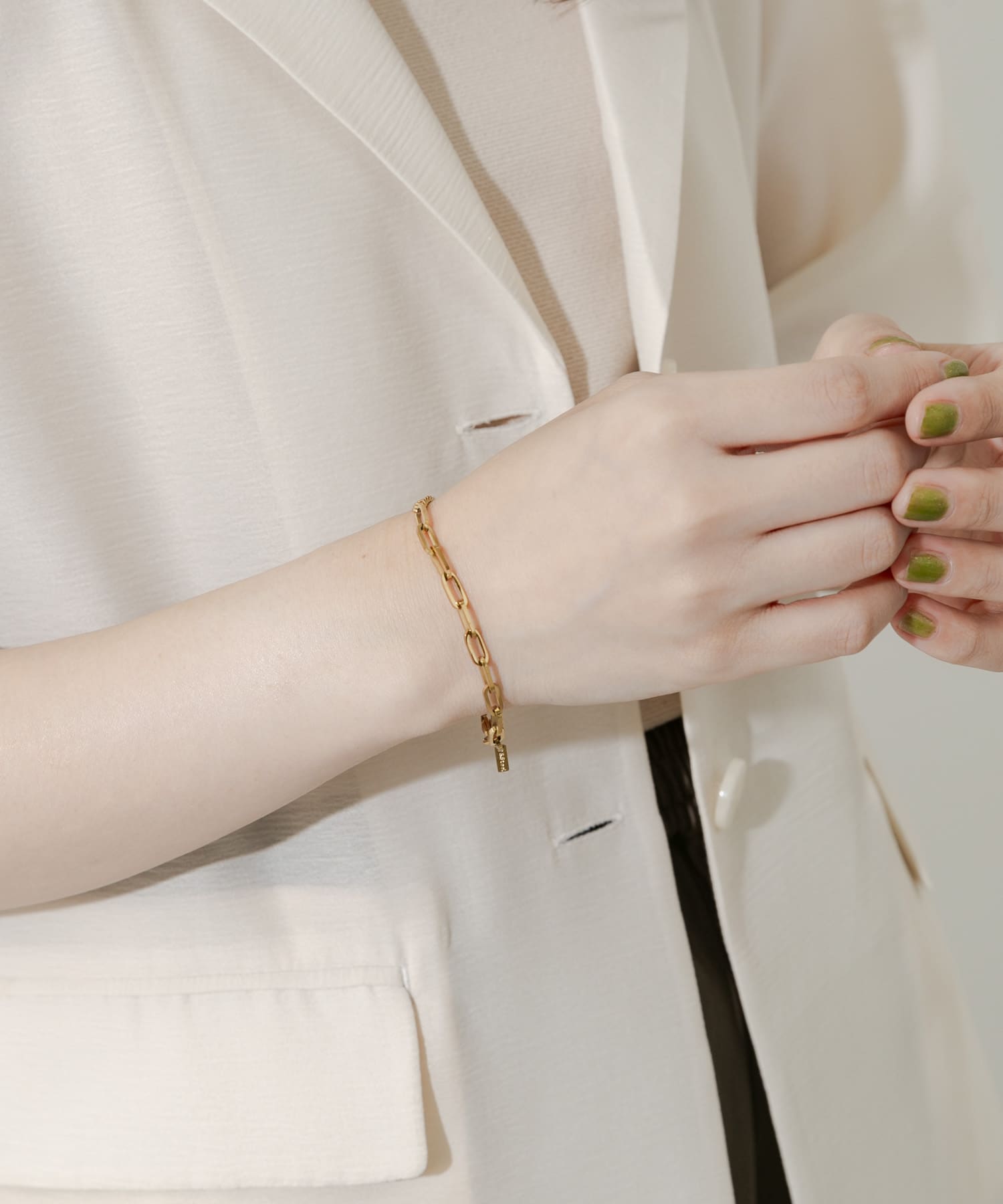 ステンレスコンビチェーンブレスレット GLD -