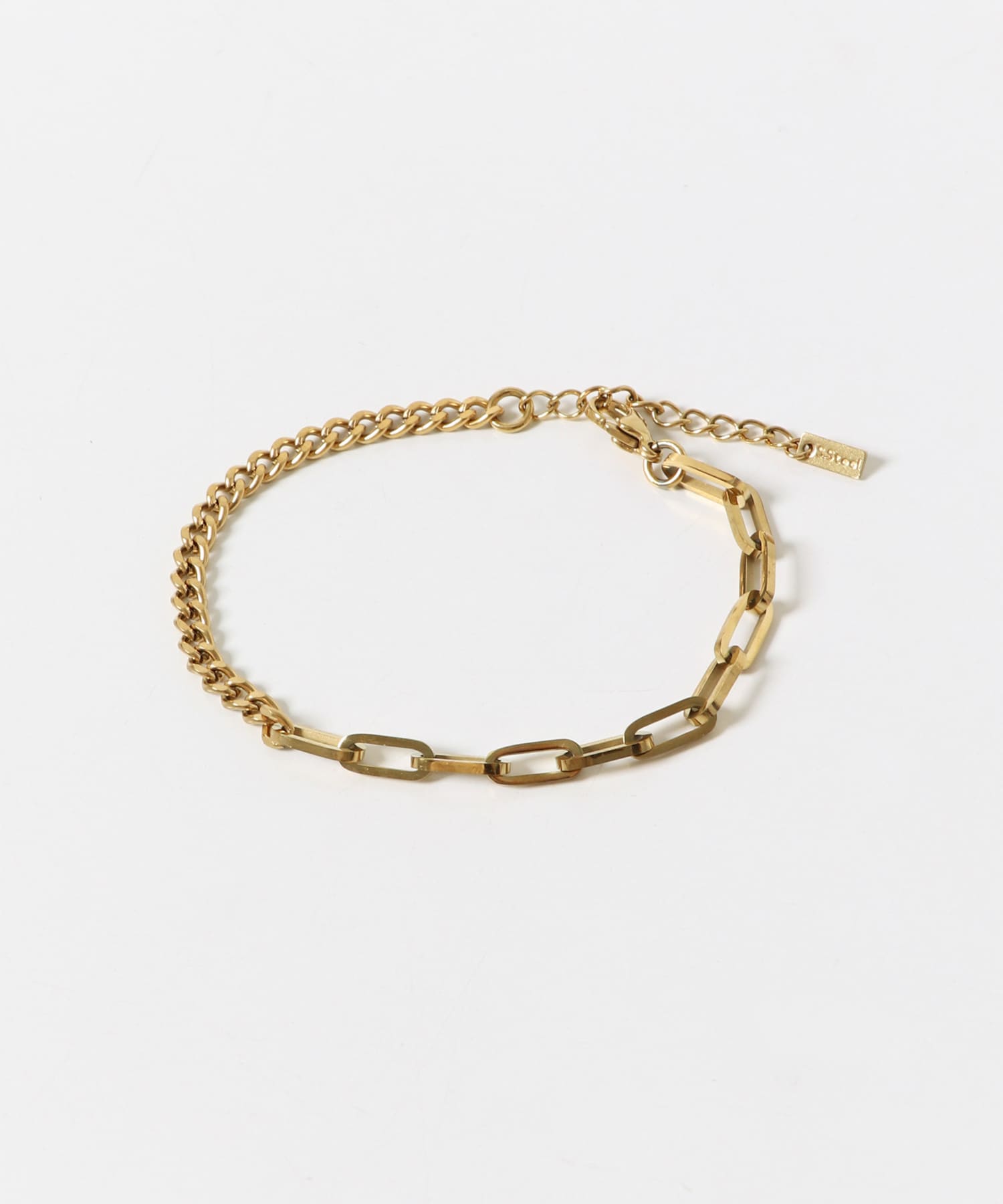 ステンレスコンビチェーンブレスレット GLD -