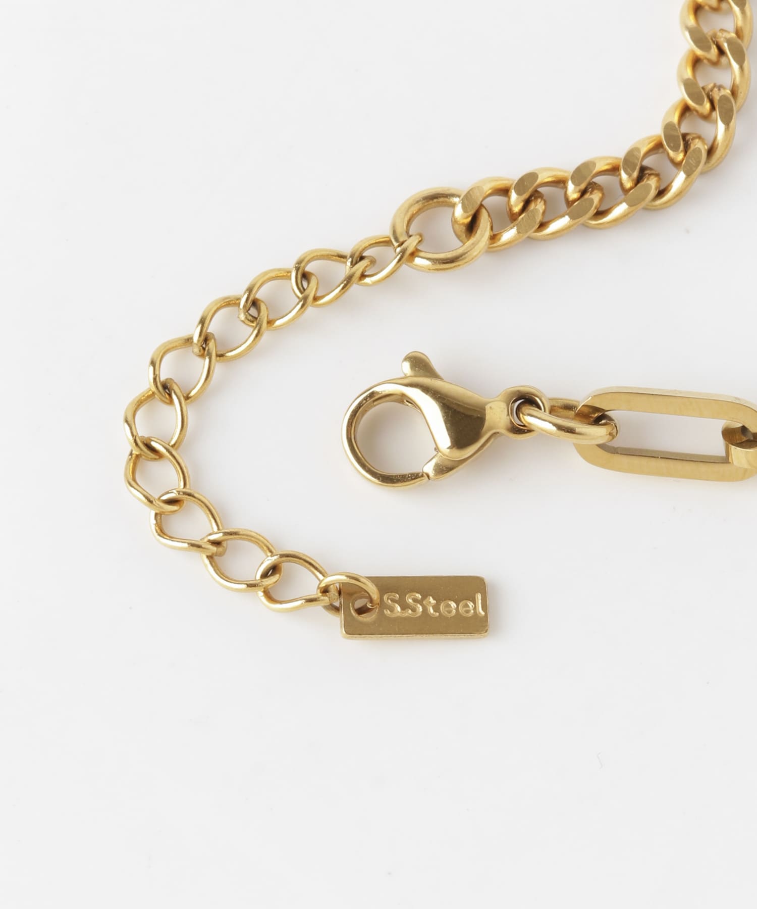 ステンレスコンビチェーンブレスレット GLD -