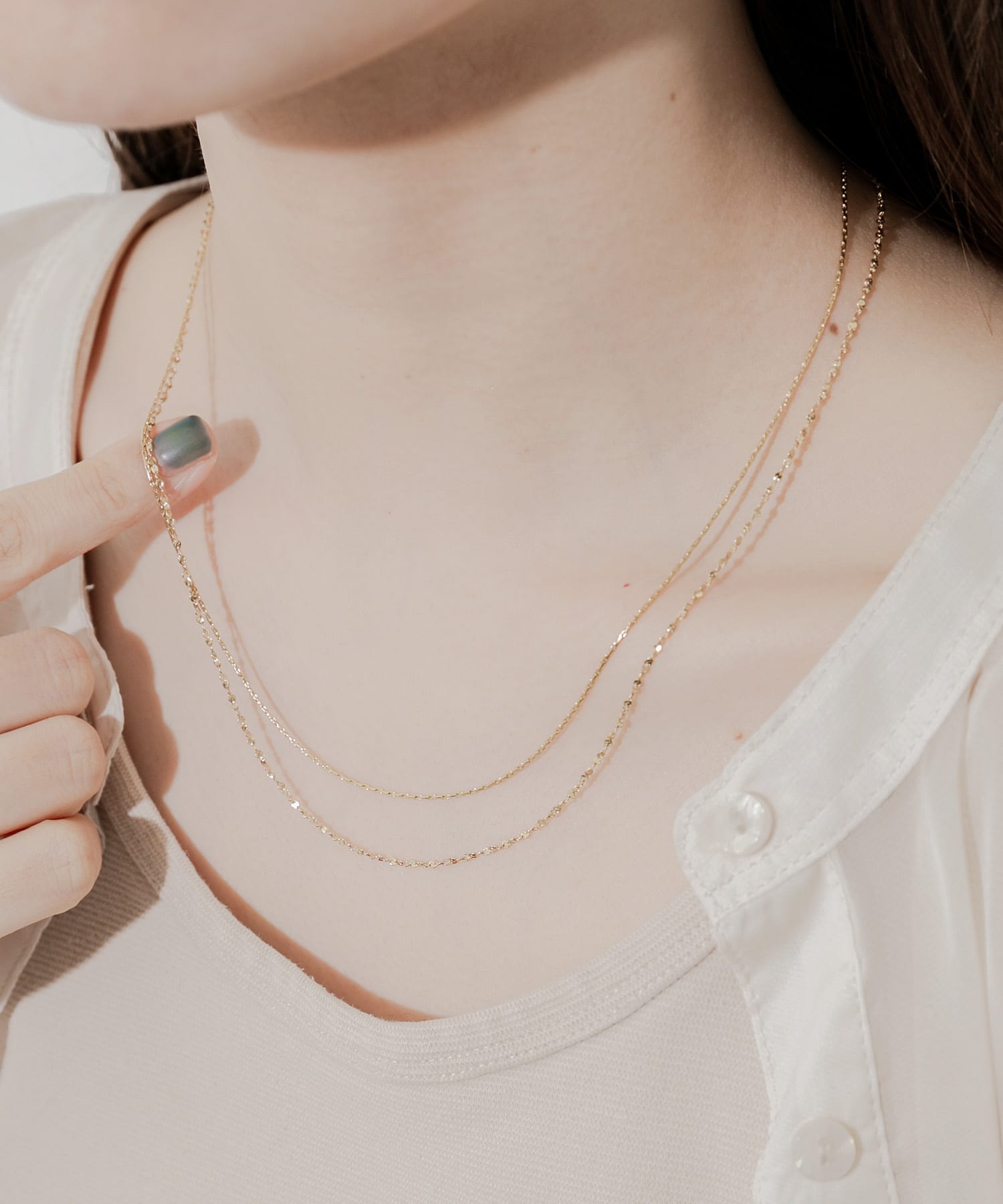 ステンレススリムレイヤードネックレス