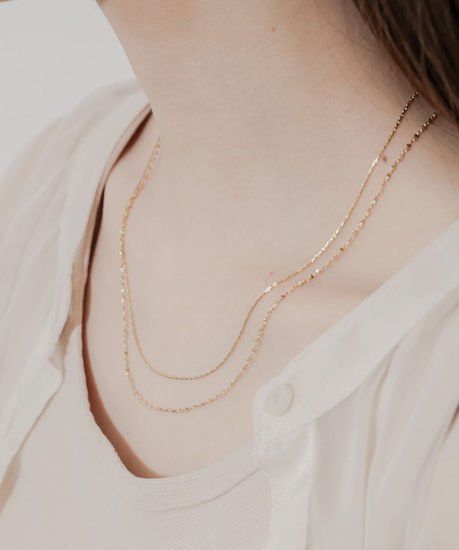 ステンレススリムレイヤードネックレス GLD -