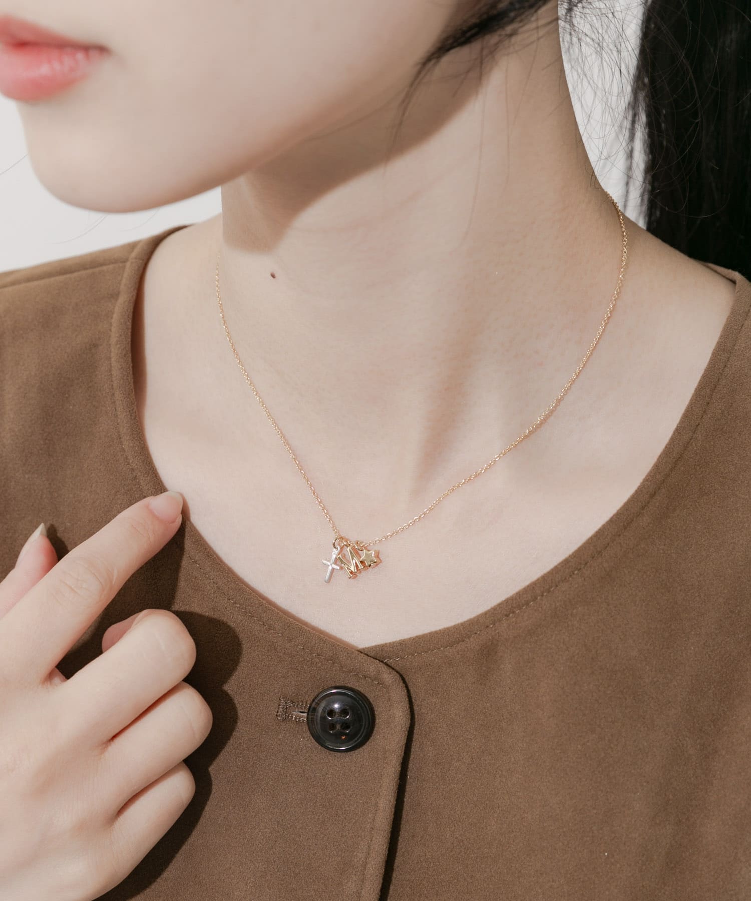 イニシャルチャームネックレス GLD/M -