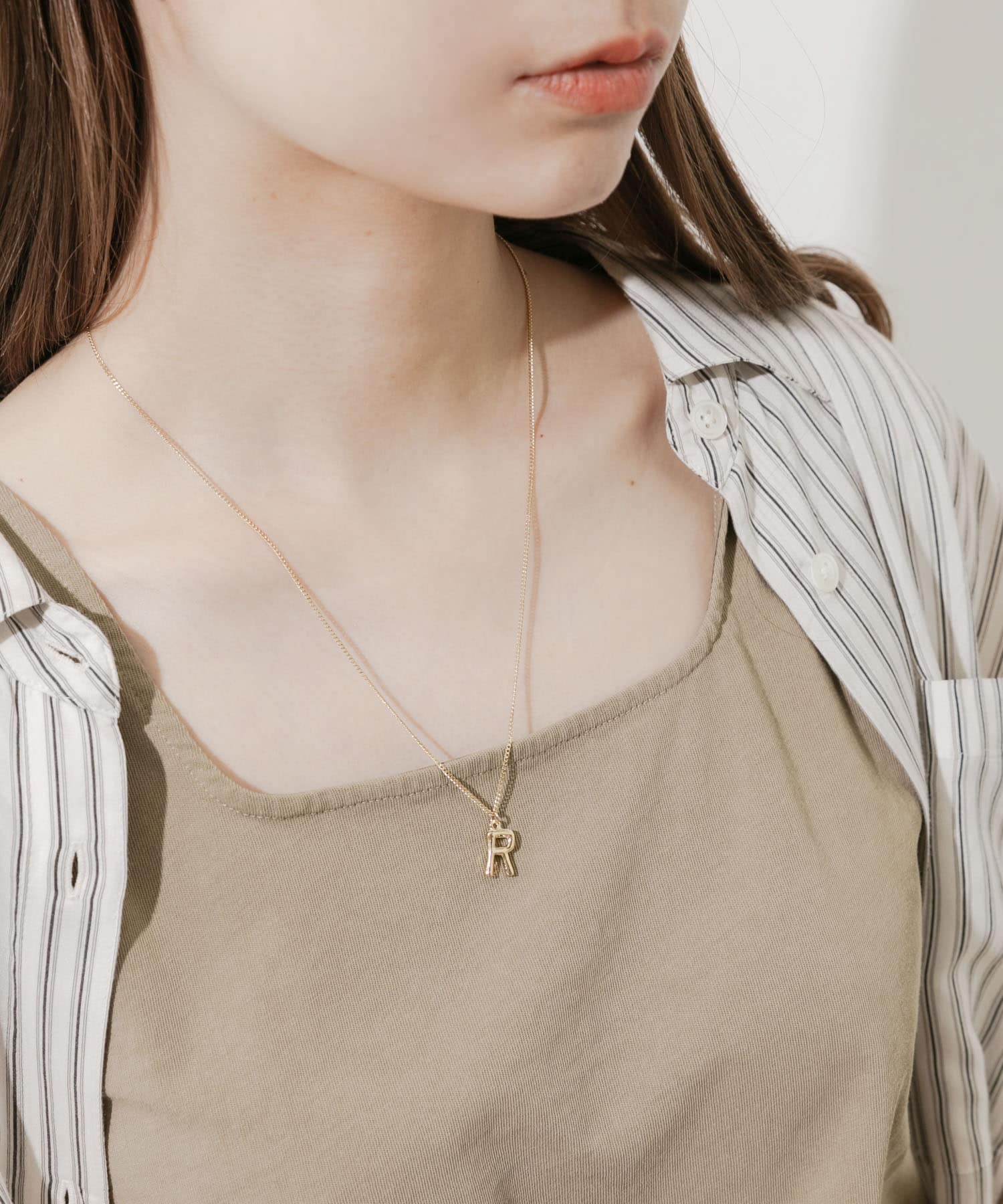 イニシャルワントップネックレス GLD/R -