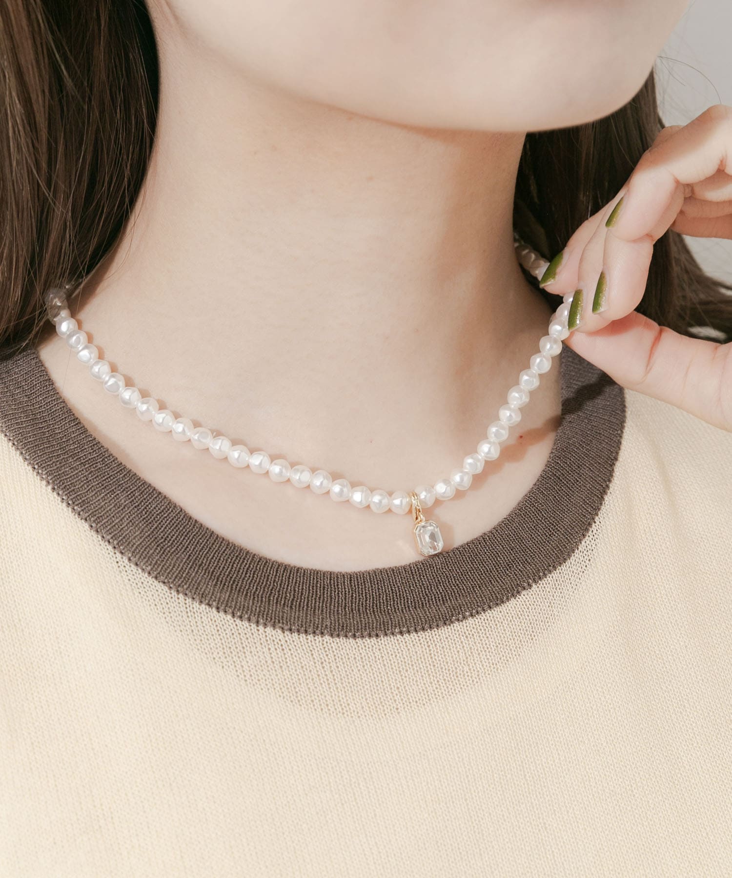 マルチウェイパールネックレス IV/GD -