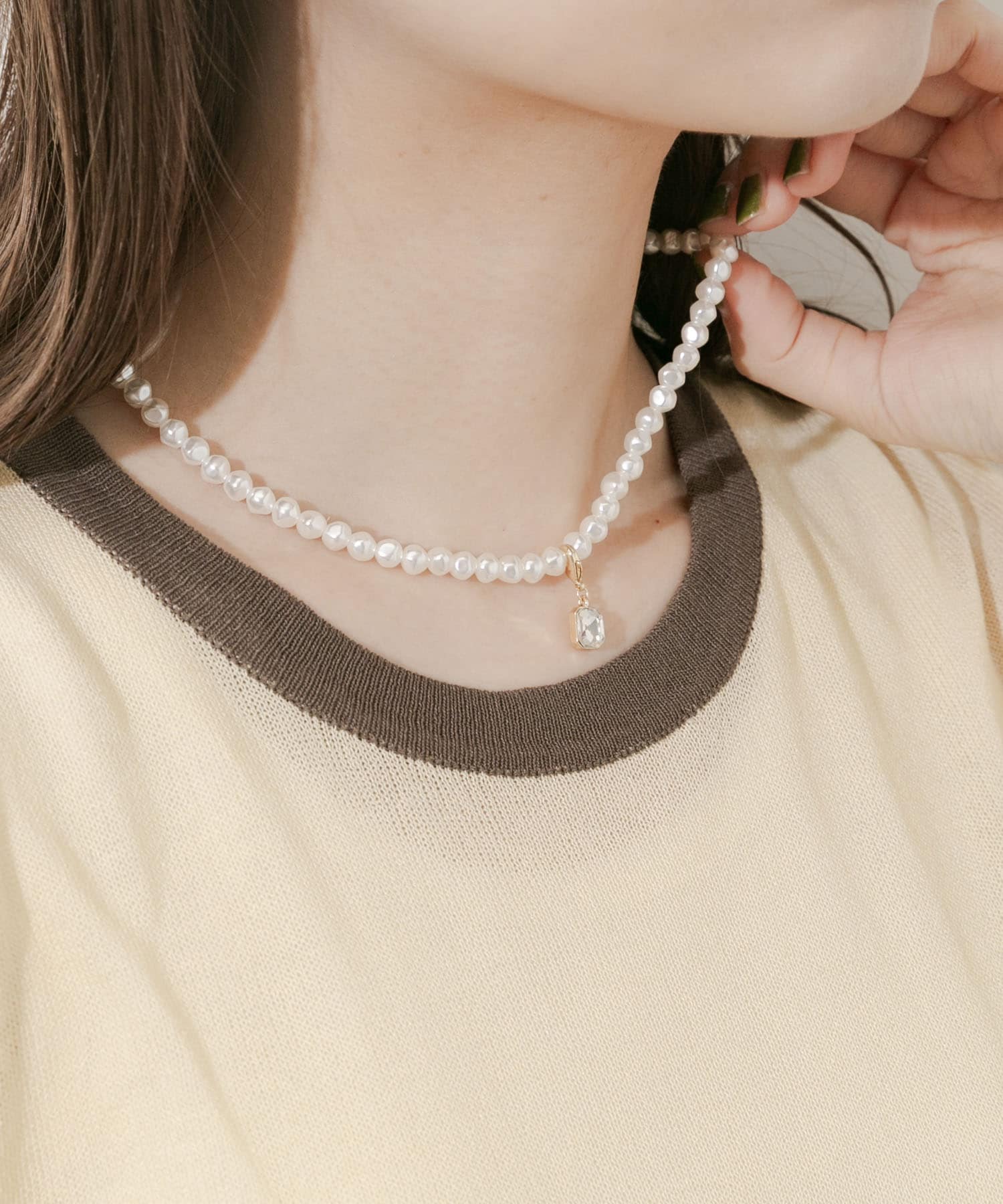 マルチウェイパールネックレス IV/GD -