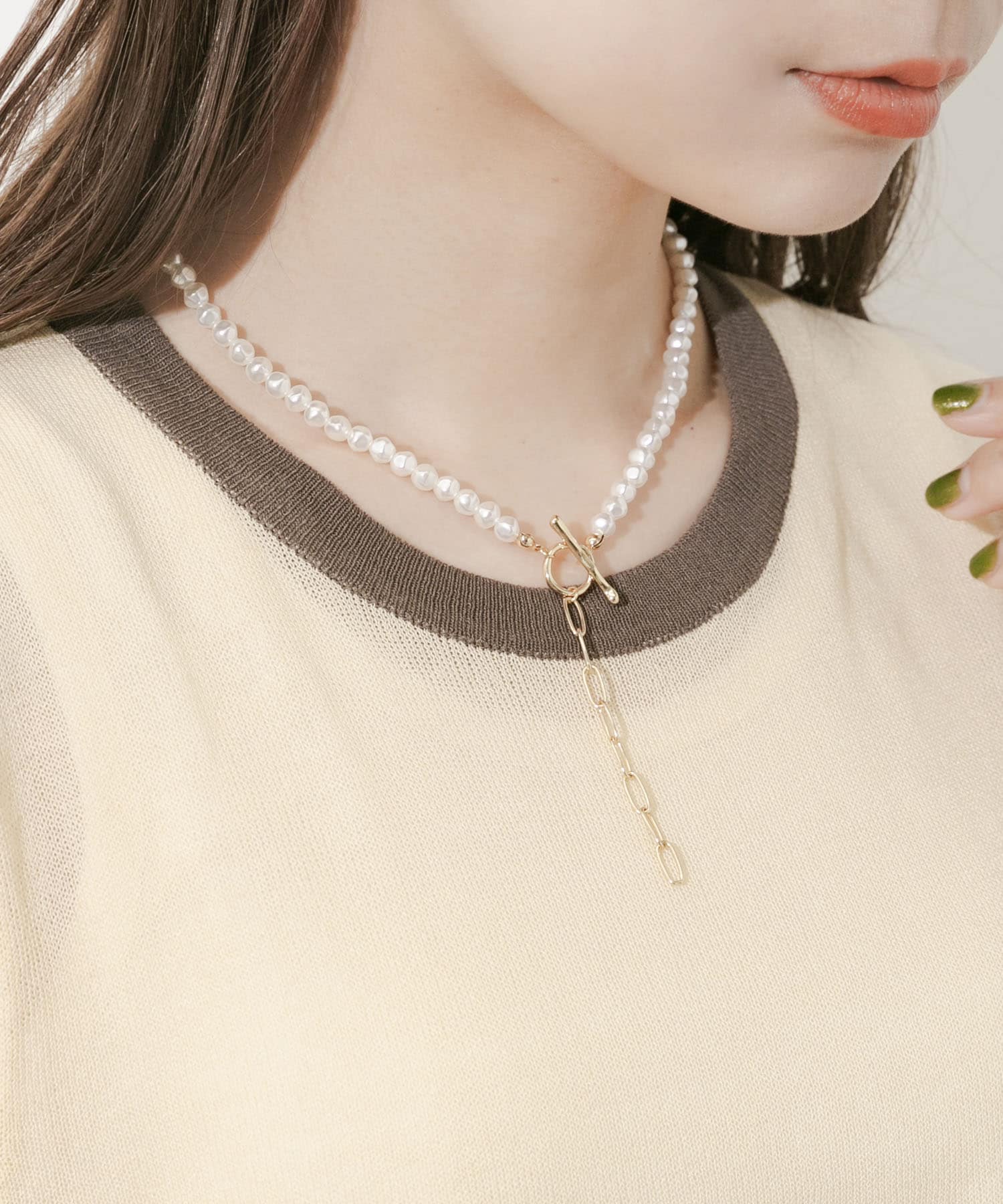 マルチウェイパールネックレス IV/GD -