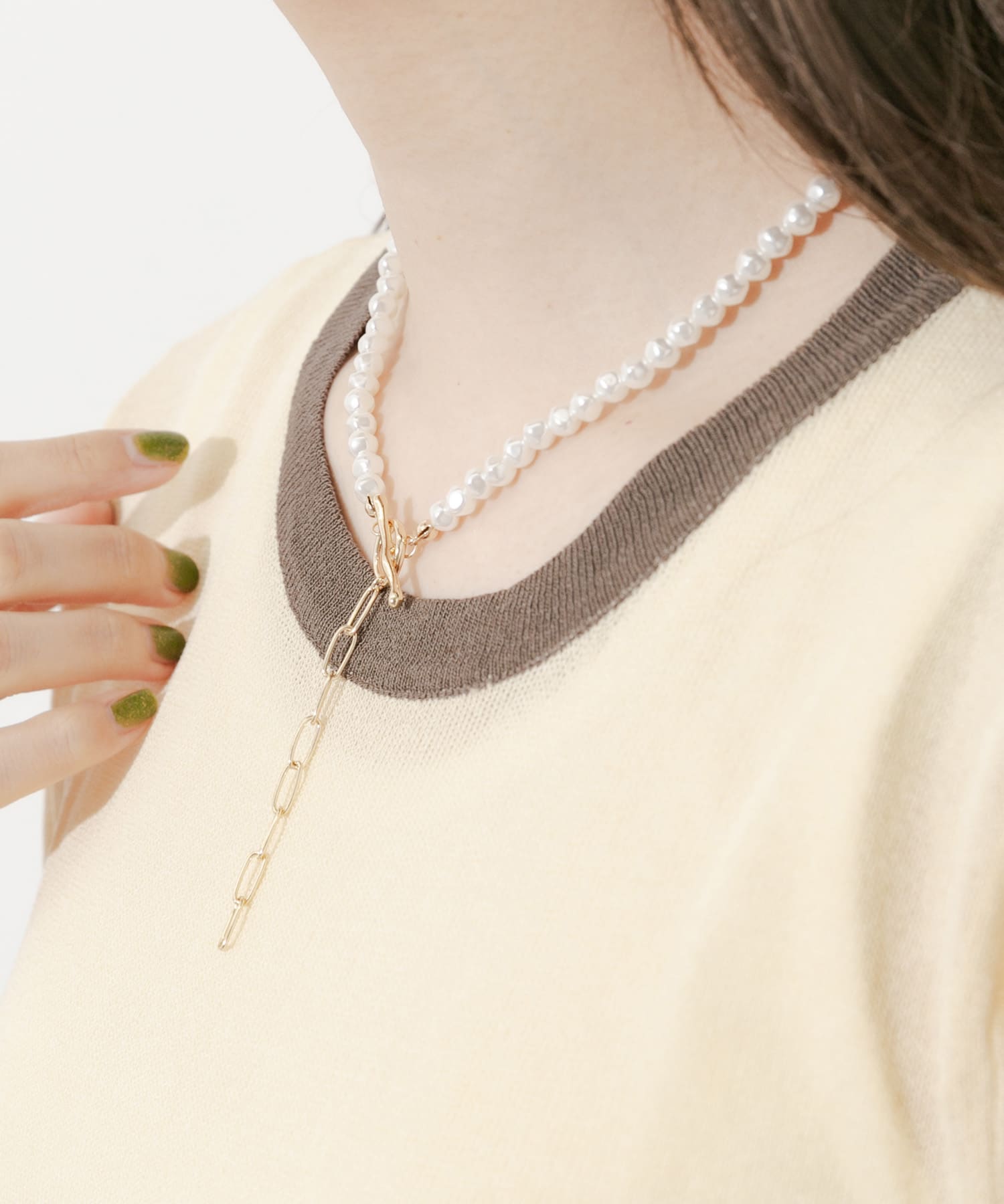 マルチウェイパールネックレス IV/GD -