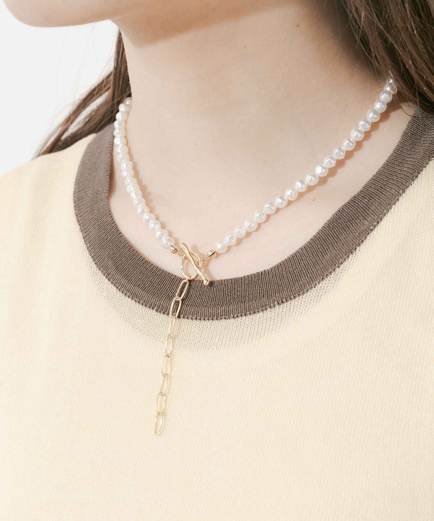 マルチウェイパールネックレス IV/GD -