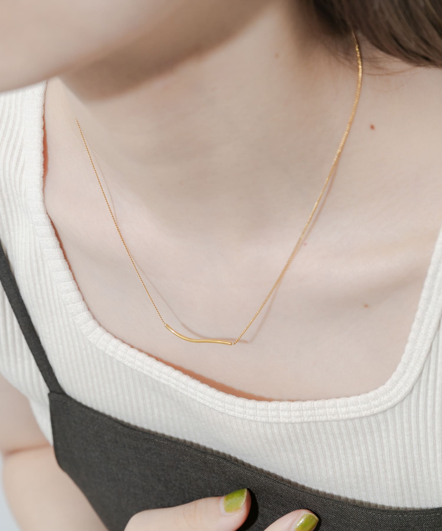 ステンレススリムカーブバーネックレス