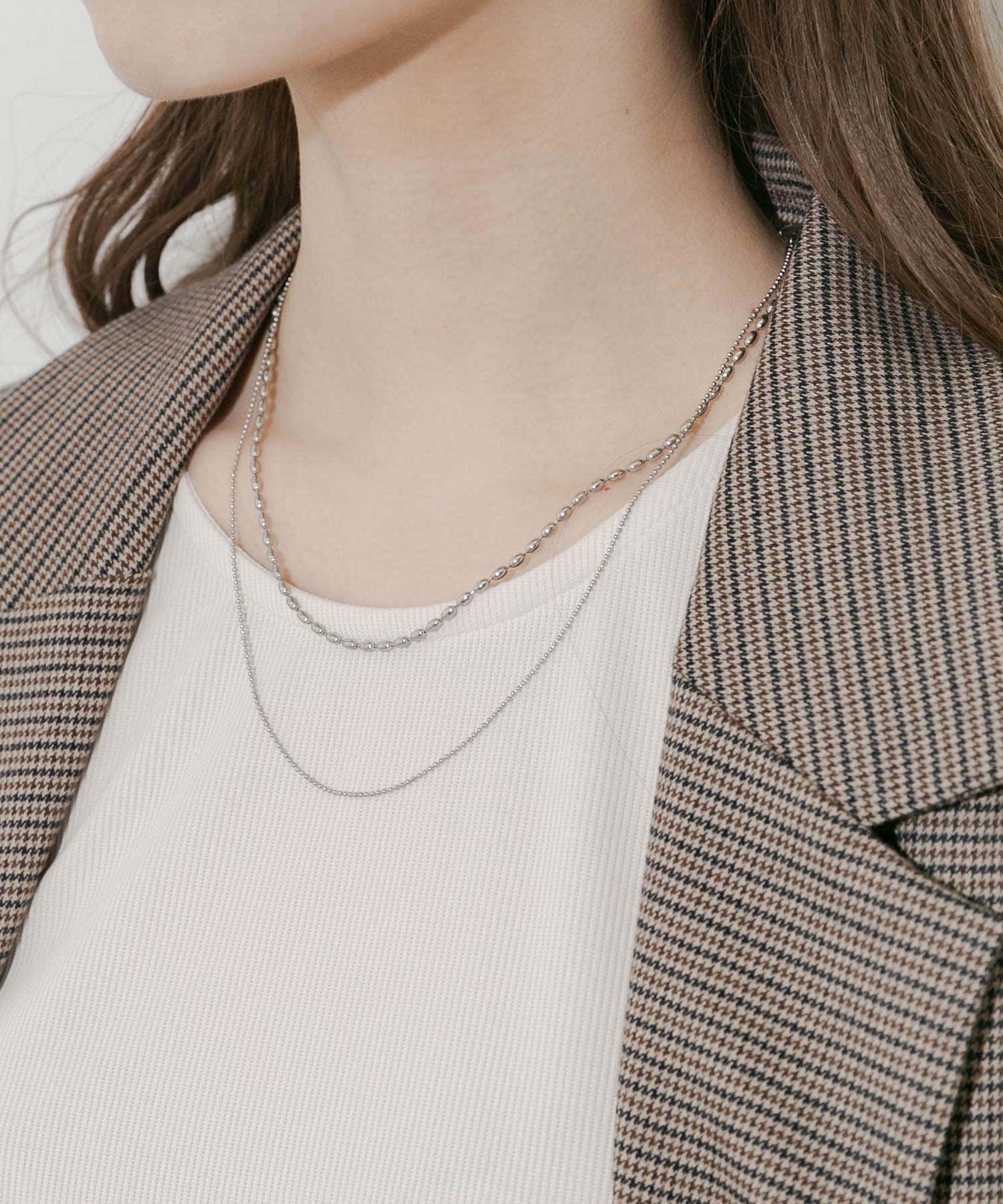 ステンレスボールチェーン2セットネックレス