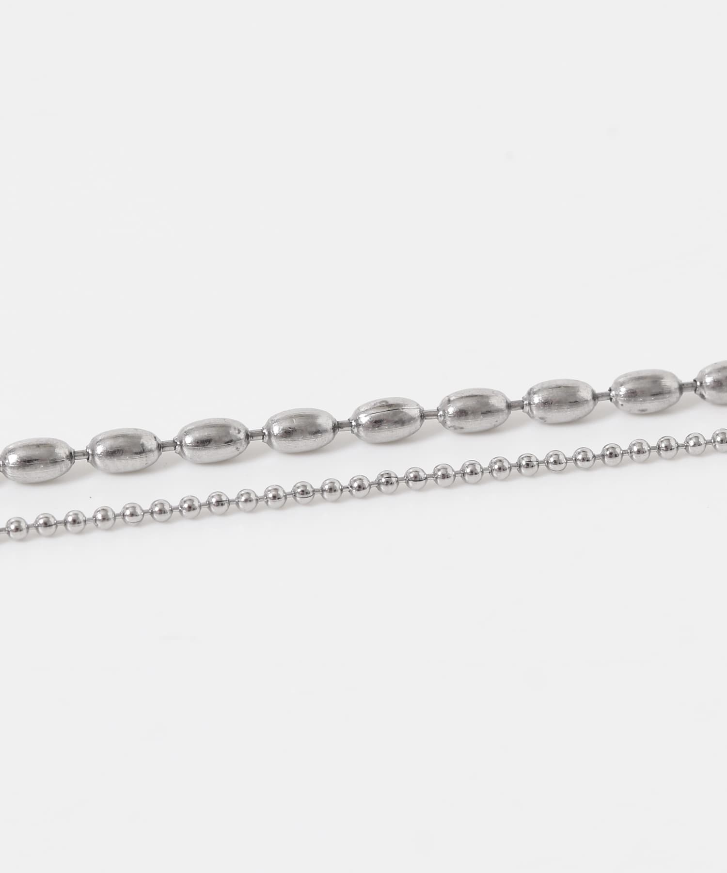 ステンレスボールチェーン2セットネックレス SLV -
