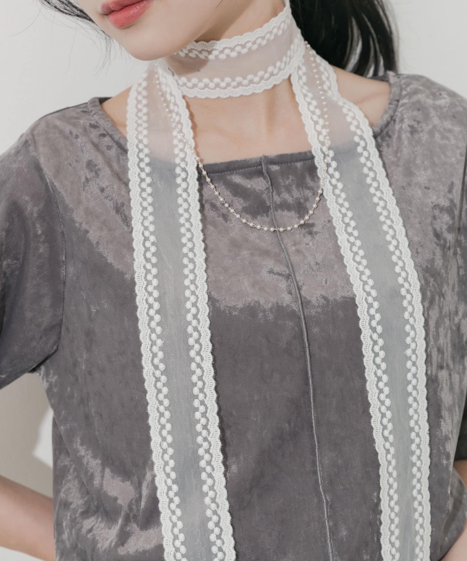 マルチレースセットネックレスA