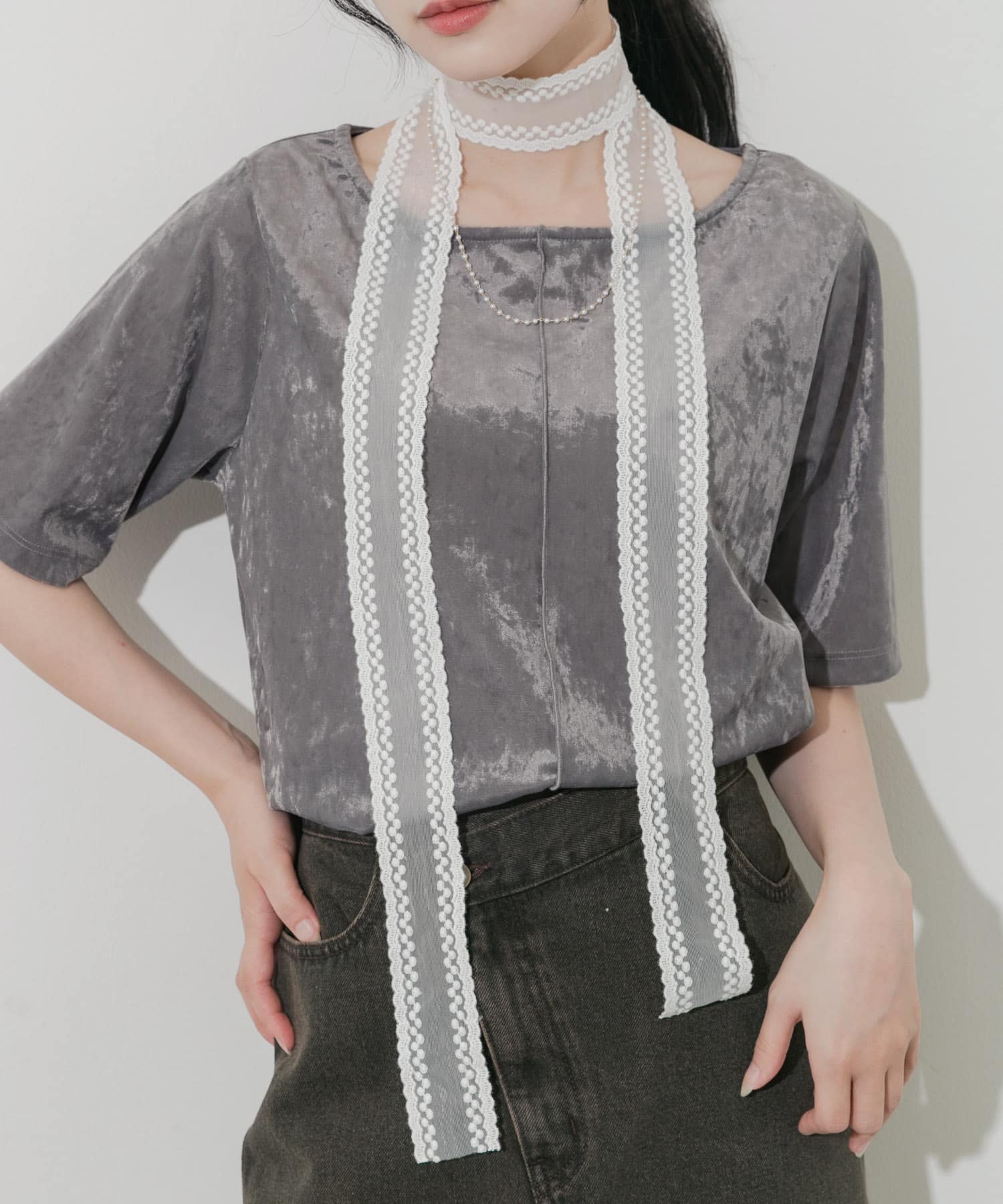 マルチレースセットネックレスA WHT -