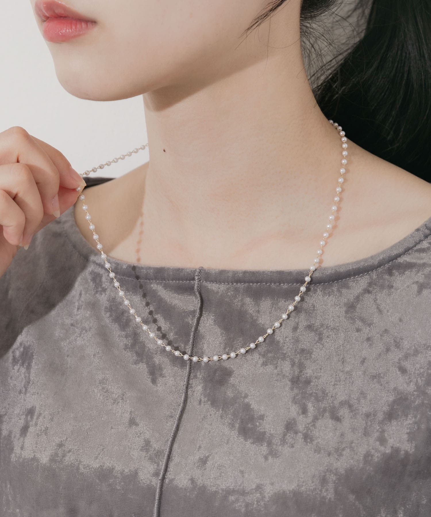 マルチレースセットネックレスA WHT -