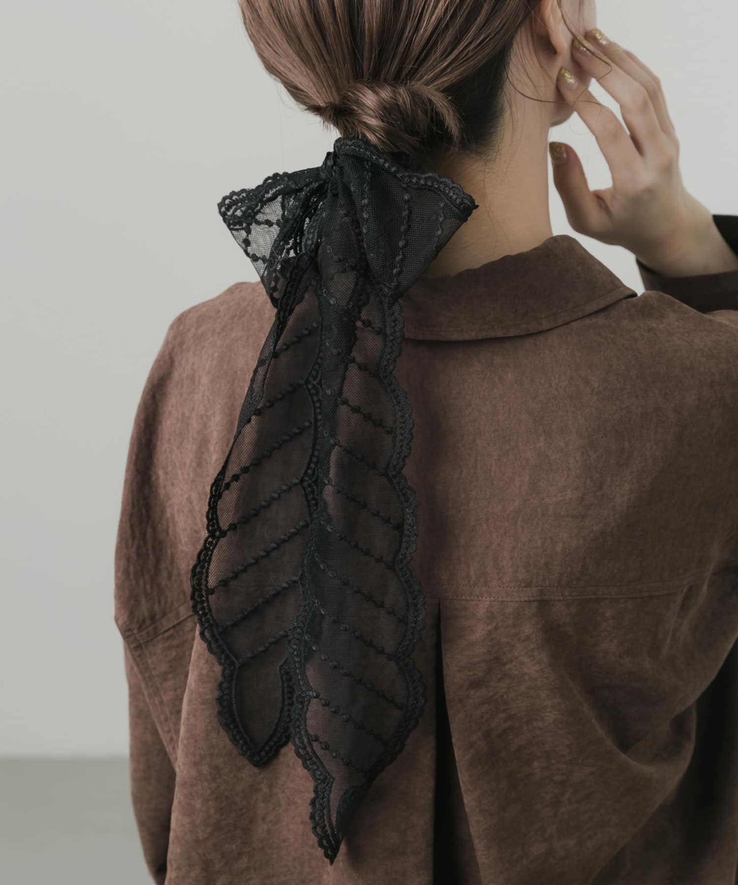 マルチレースセットネックレスC BK/GD -