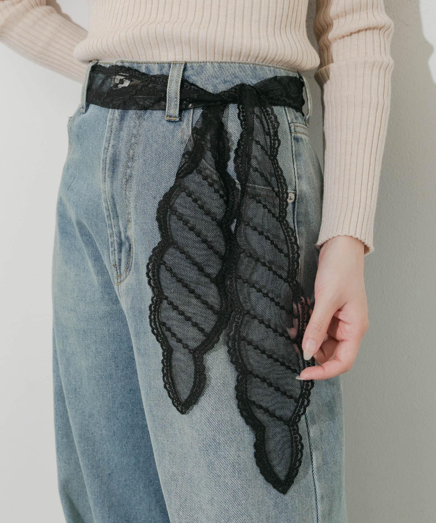 マルチレースセットネックレスC BK/GD -