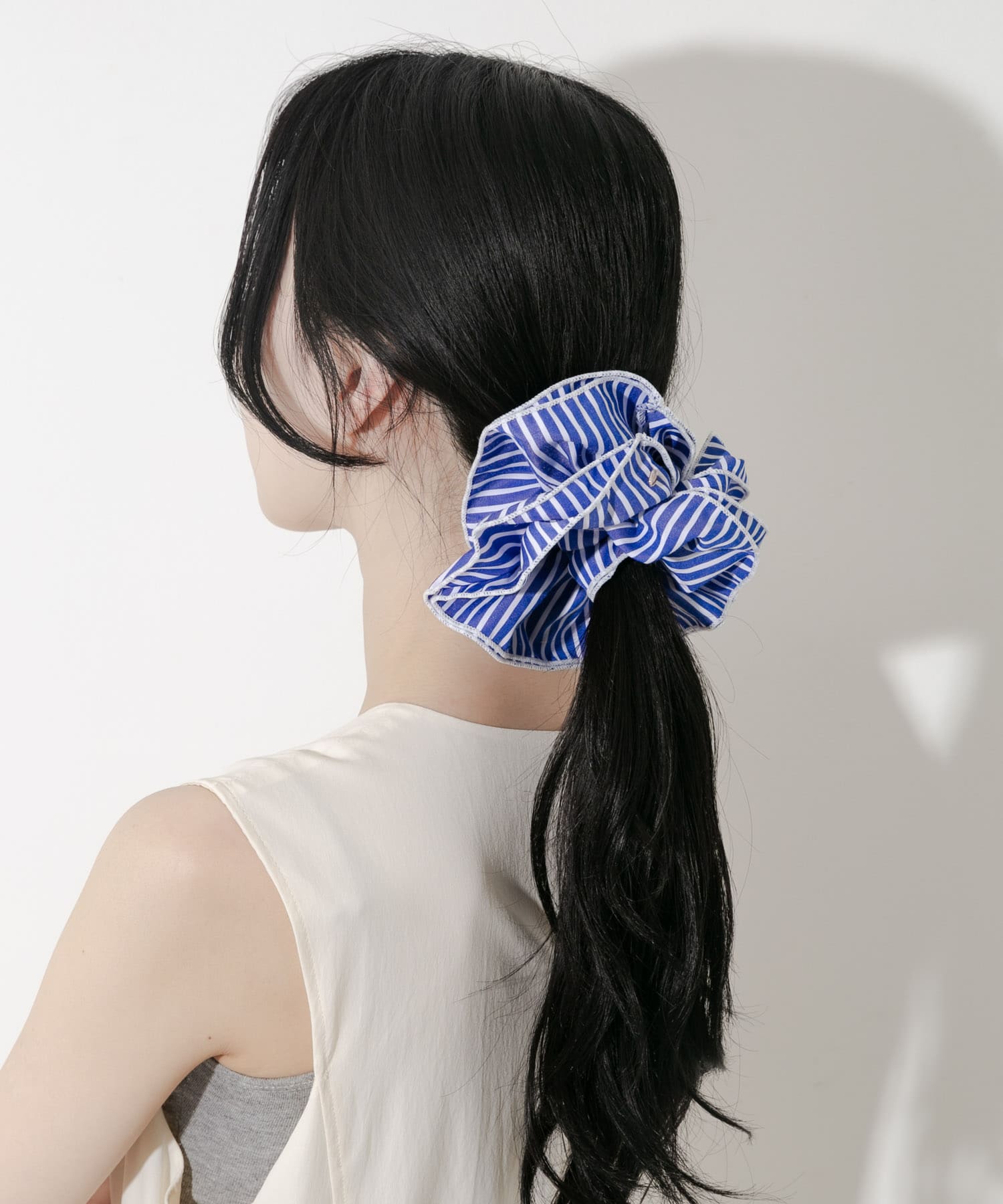 ストライプボリュームシュシュ BLE -