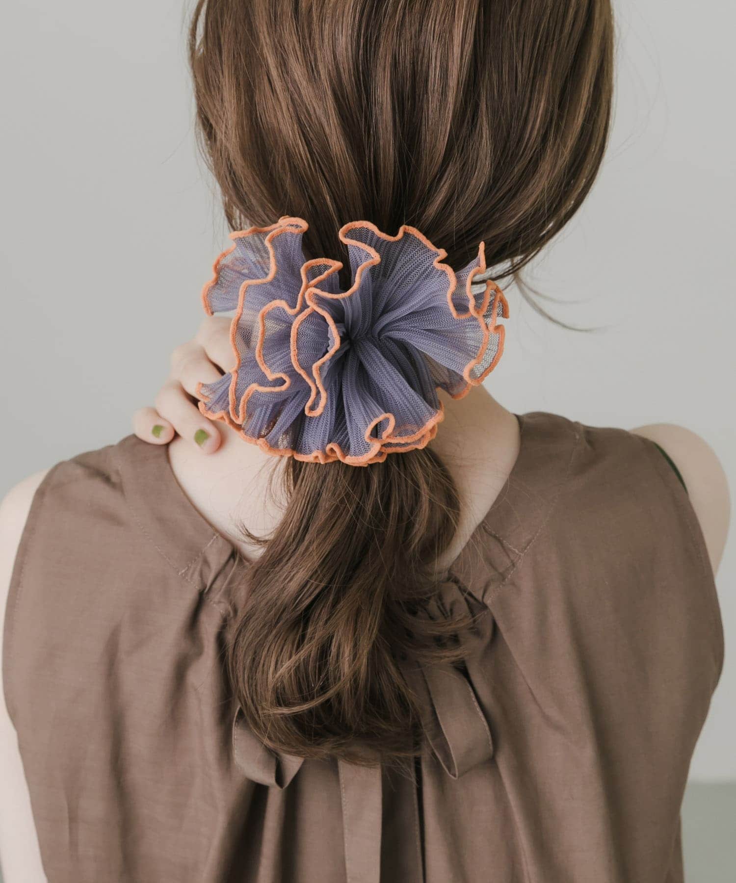 バイカラーシアーフリルシュシュ