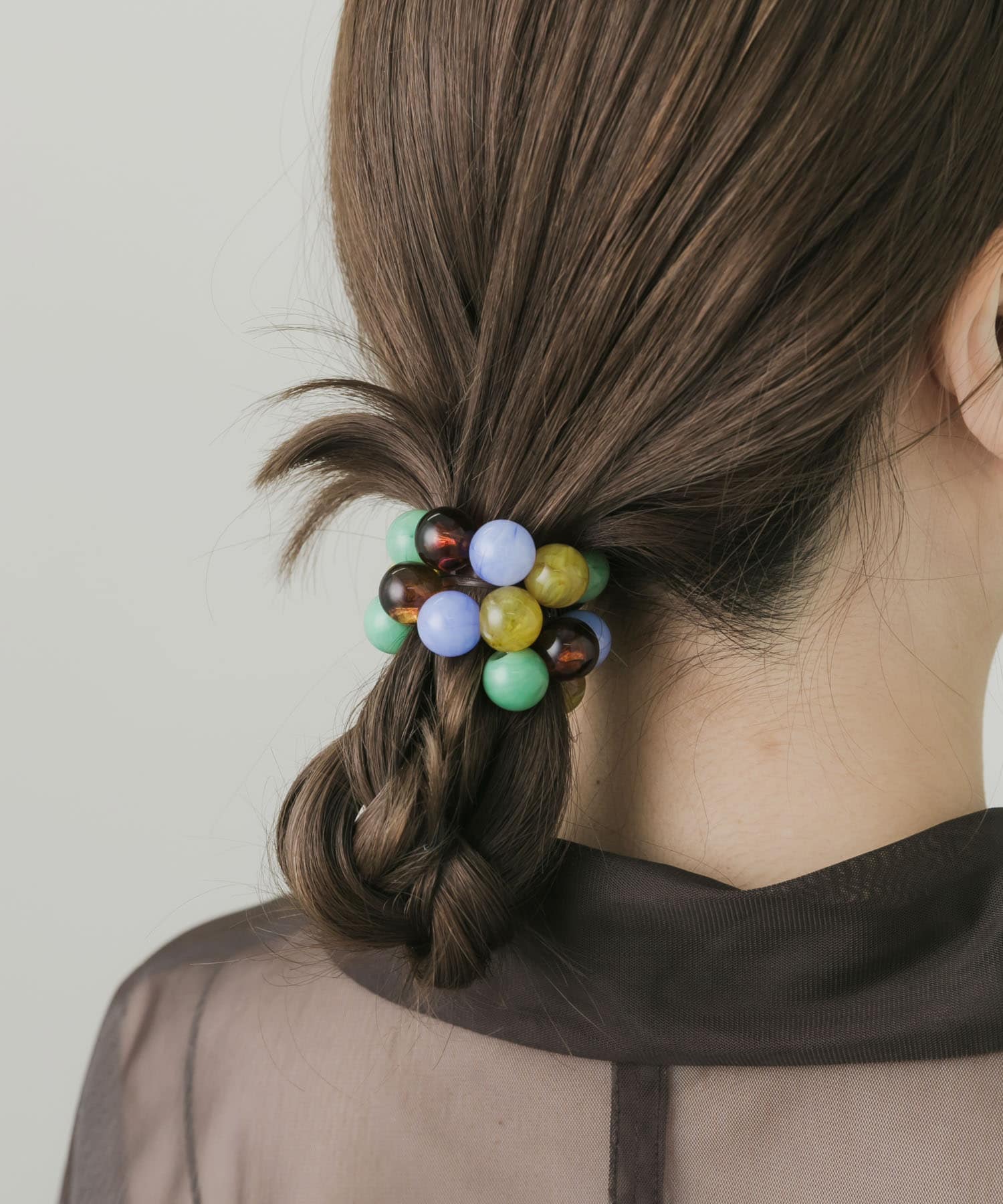 カラフルボールヘアゴム BL/BR -