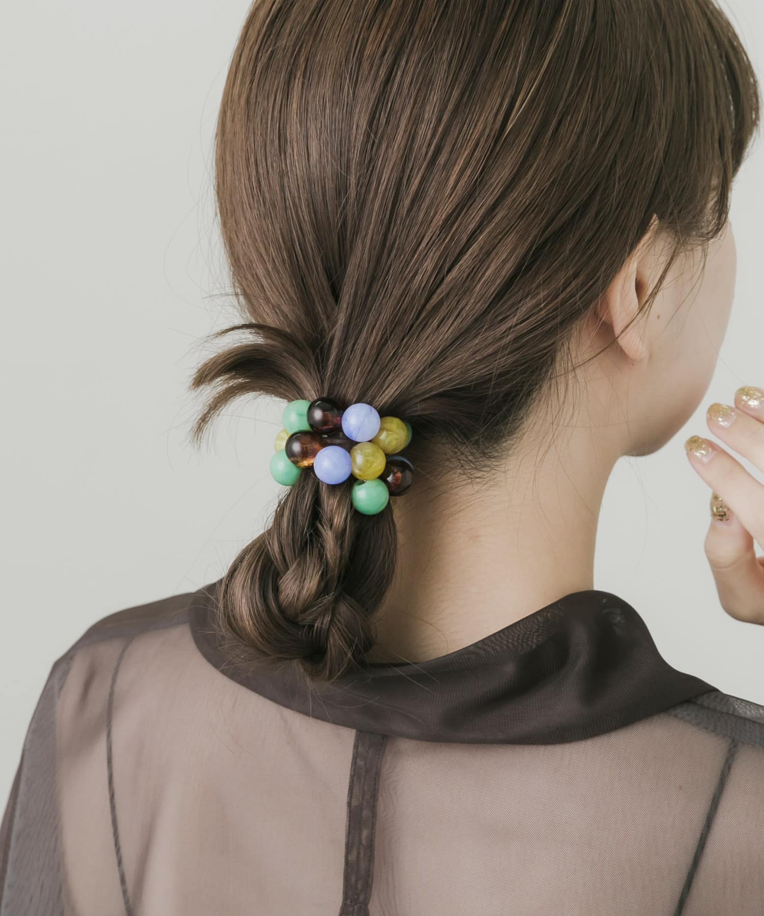 カラフルボールヘアゴム BL/BR -